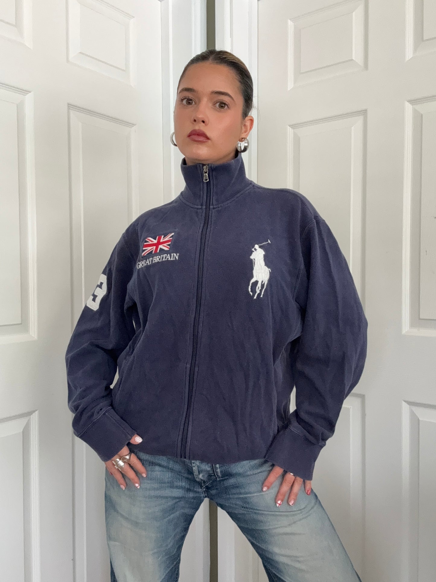 Vintage Ralph Lauren Great Britain Zip Jumper (L)