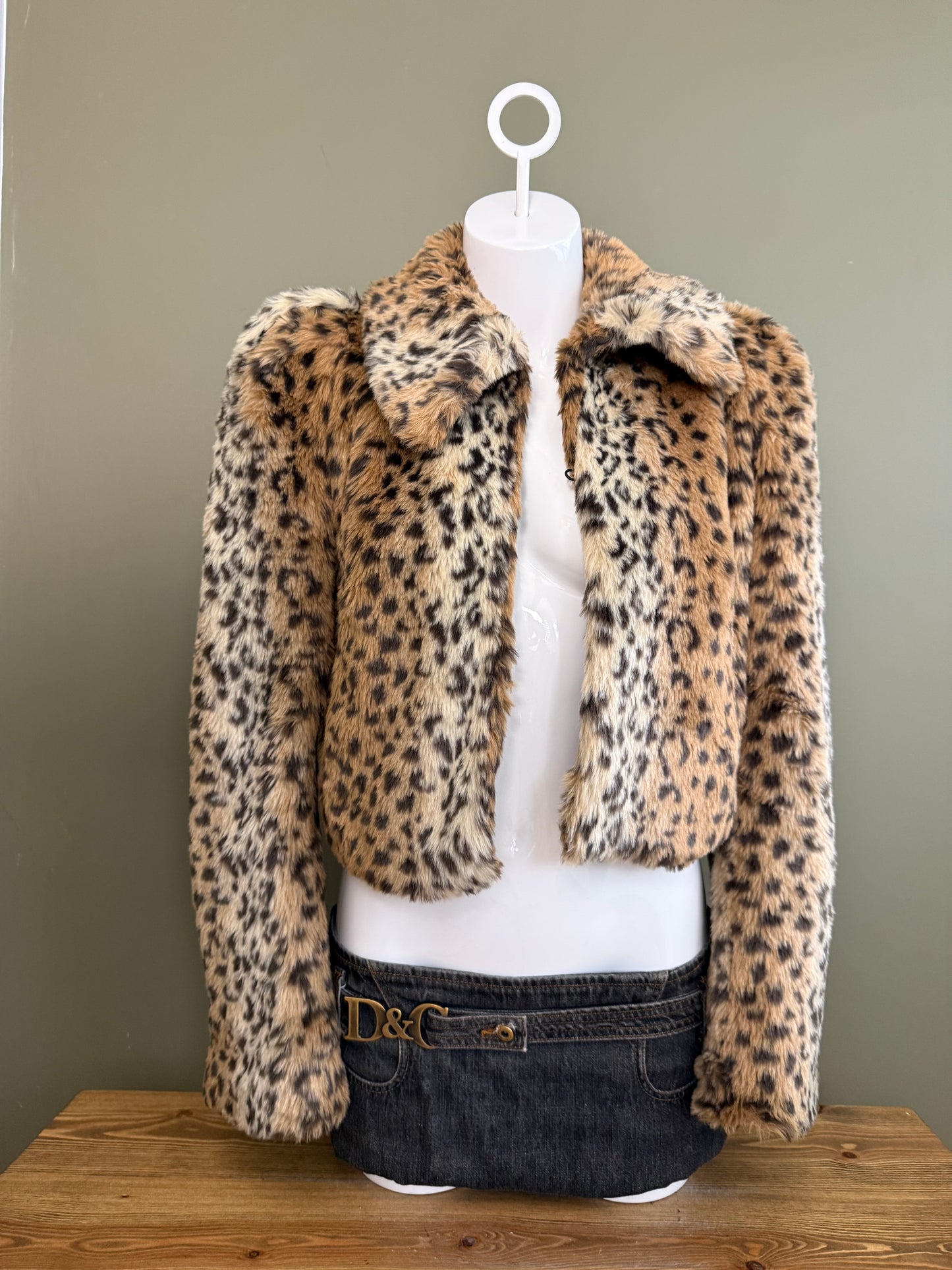 Leopard Faux Fur Jacket (UK8)