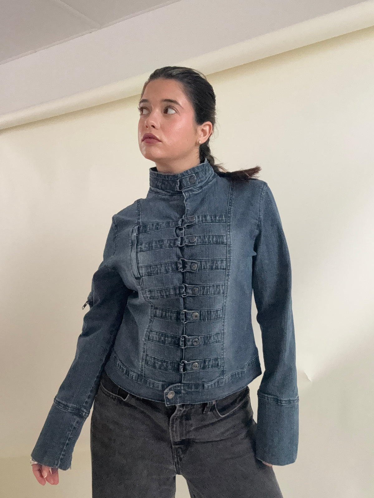 Denim Military Jacket (M)