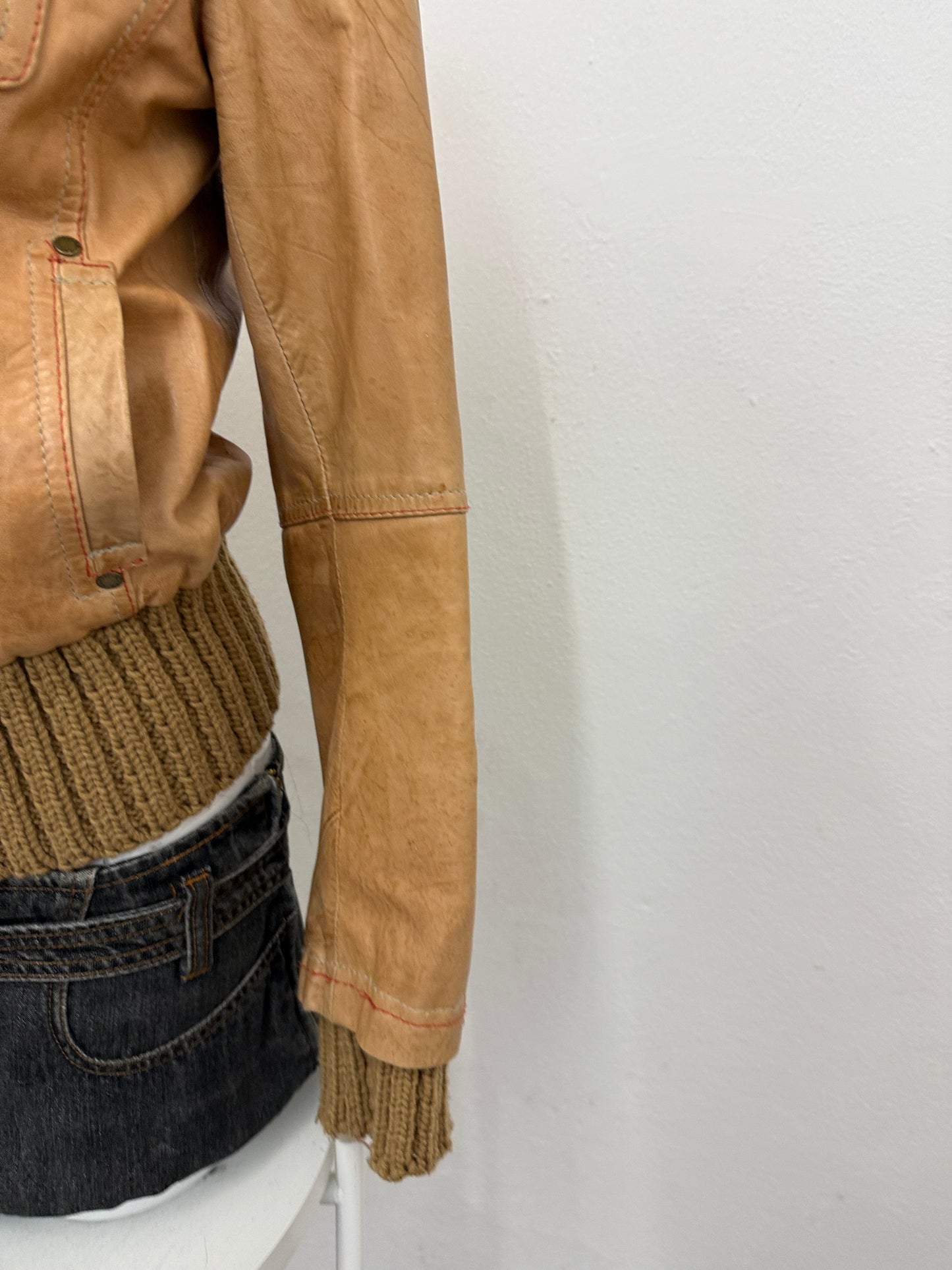 Leather Bomber Jacket (UK12)