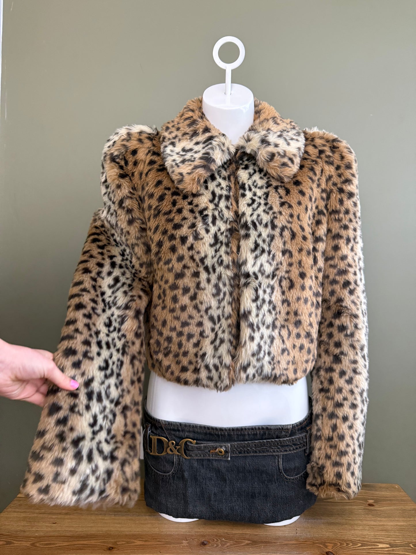 Leopard Faux Fur Jacket (UK8)