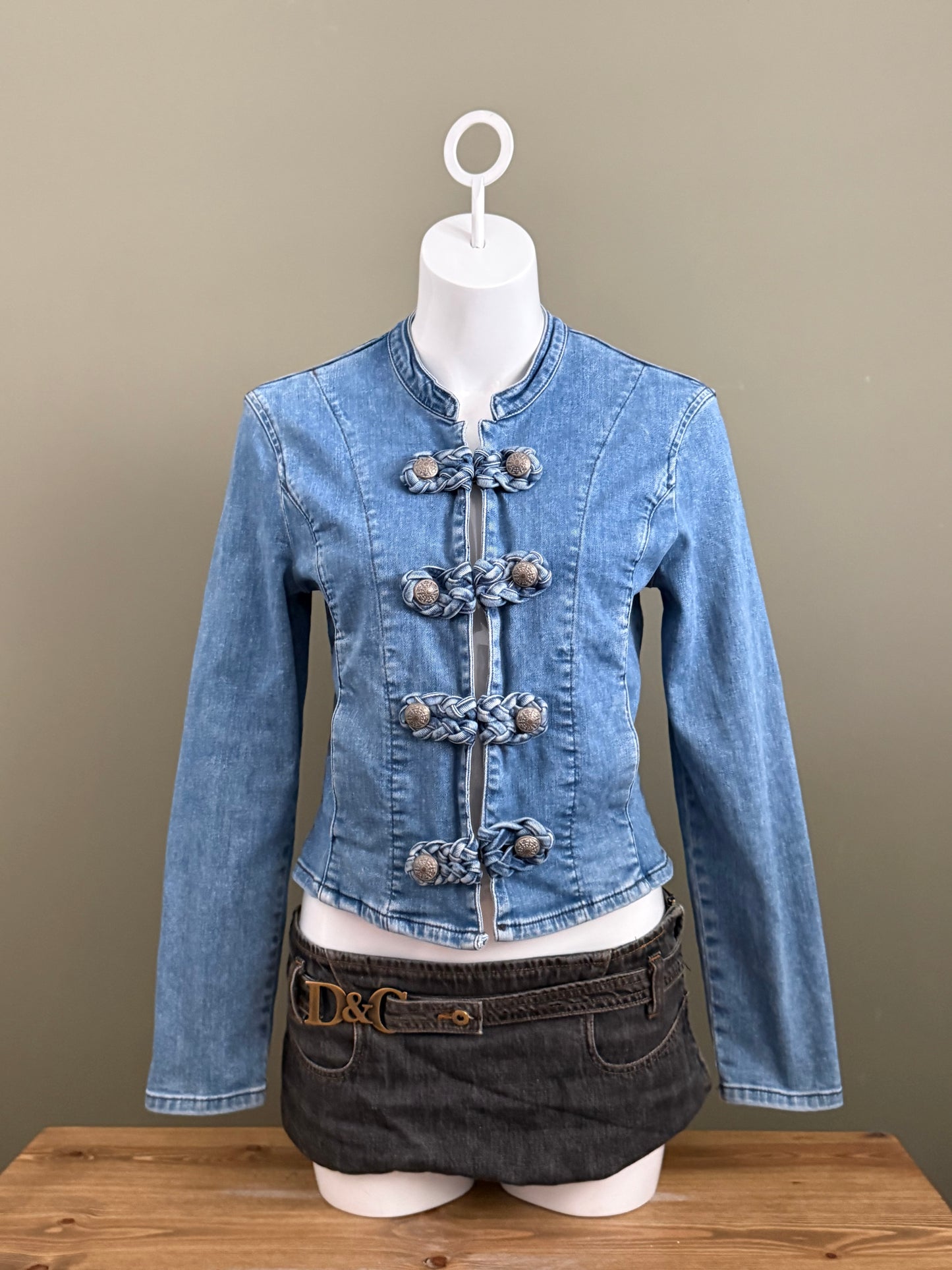 Denim Military Laura Ashley Jacket (UK10)