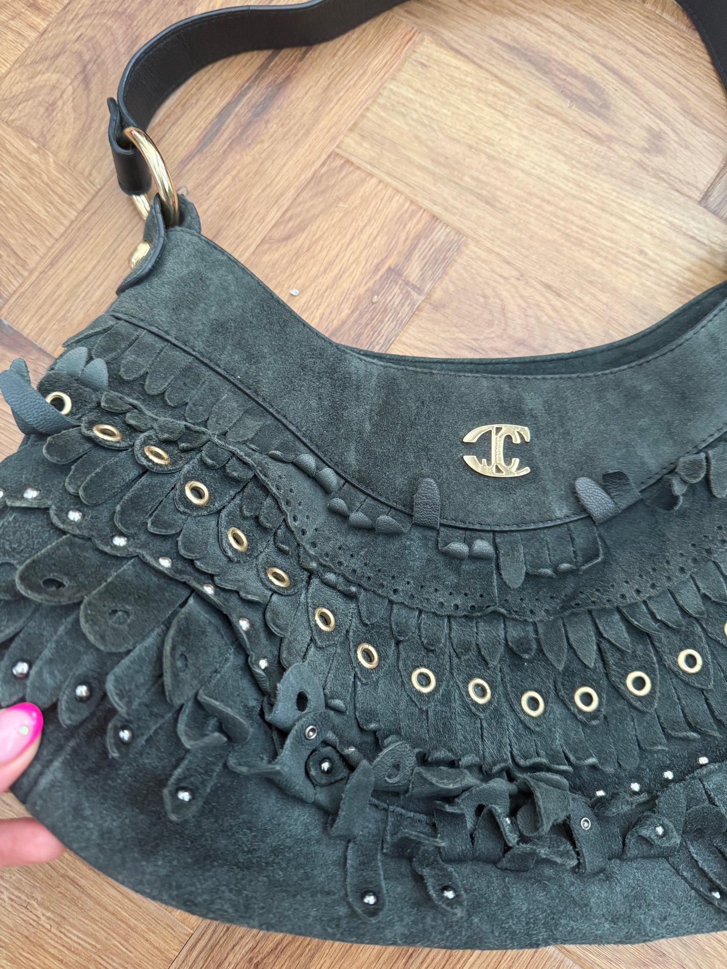 Suede Cavalli Shoulder Bag