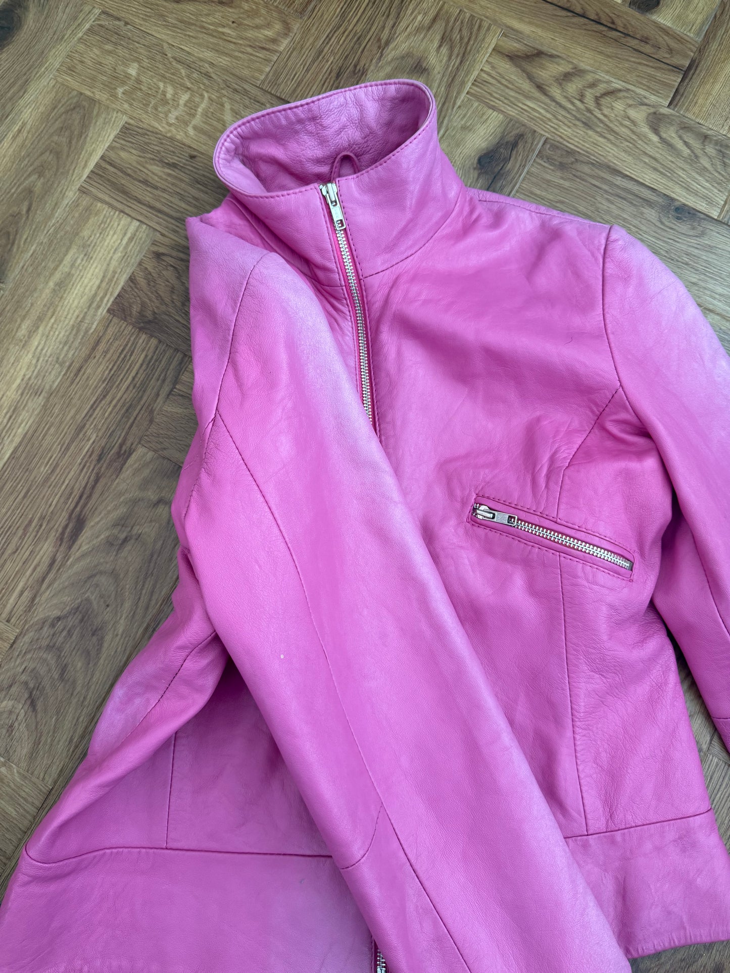 Pink Leather Jacket (M)