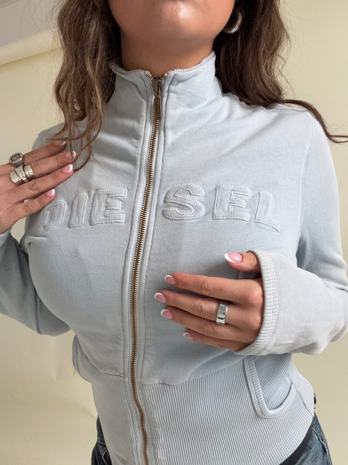 Diesel Baby Blue Zip Jumper (S)