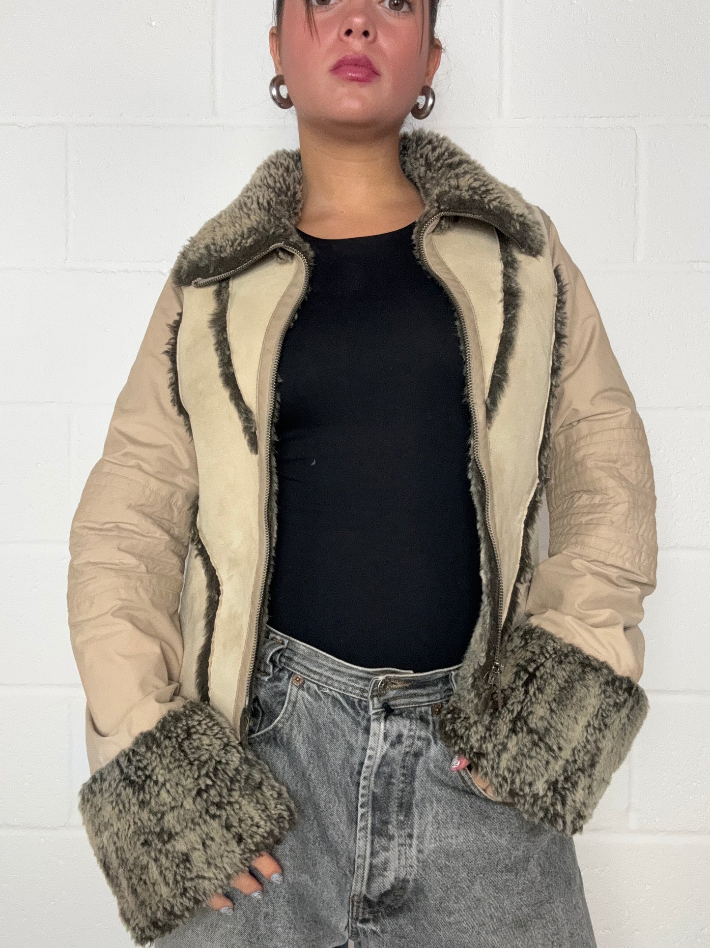 Y2K Faux Fur Fitted Jacket