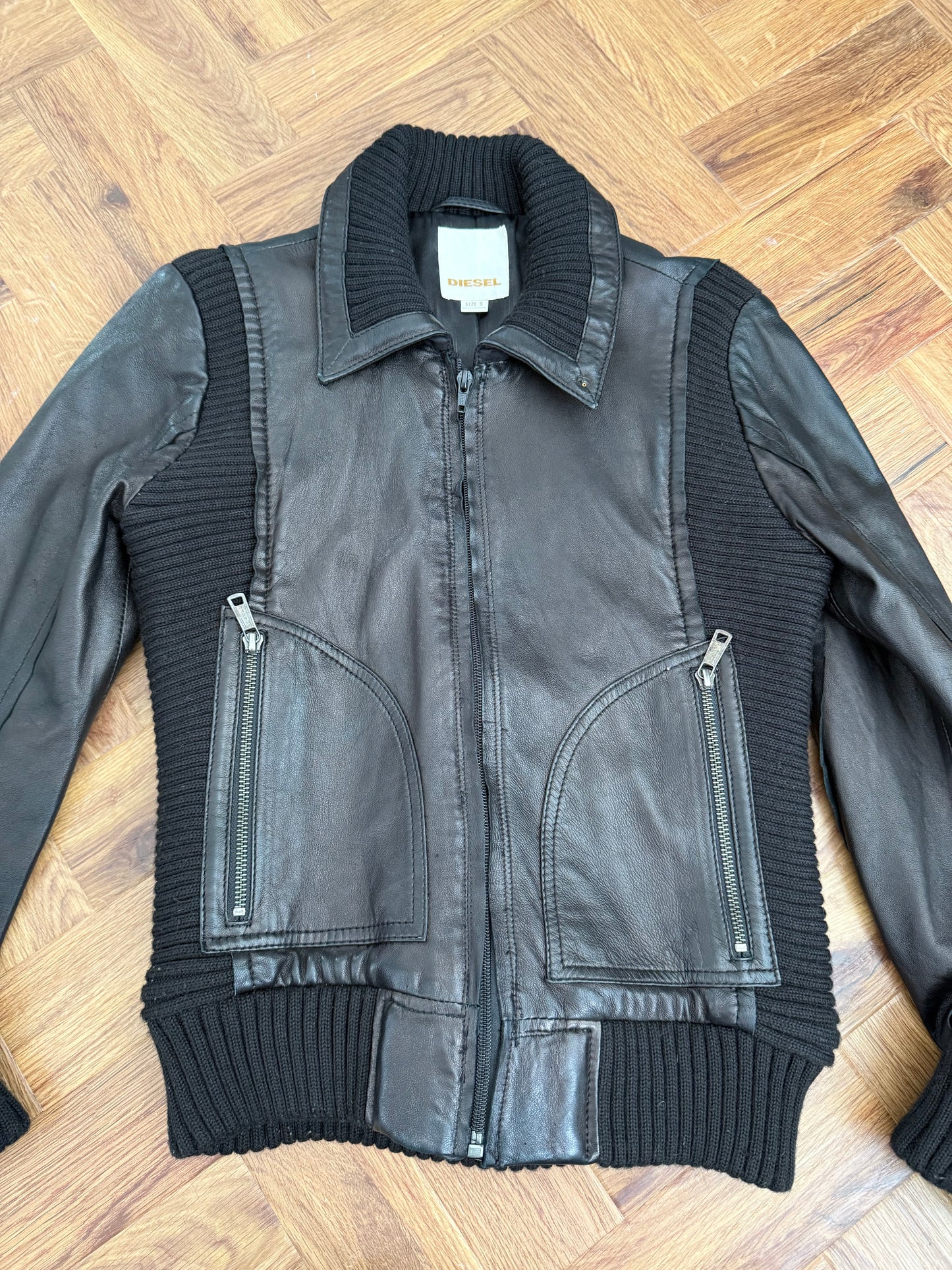Diesel Leather Bomber Jacket (S)