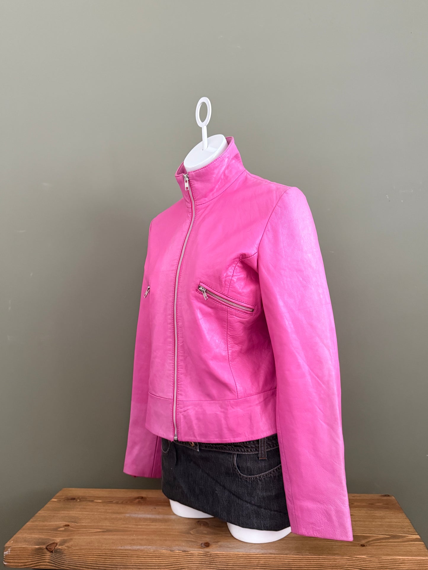 Pink Leather Jacket (M)