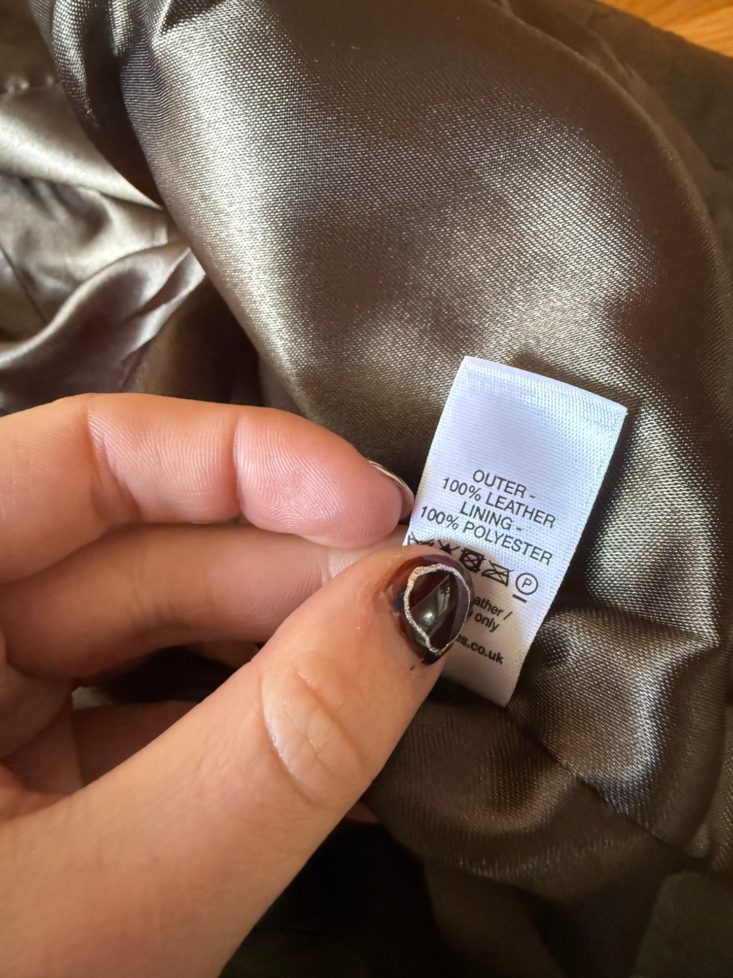 Khaki Leather Jacket (UK12)