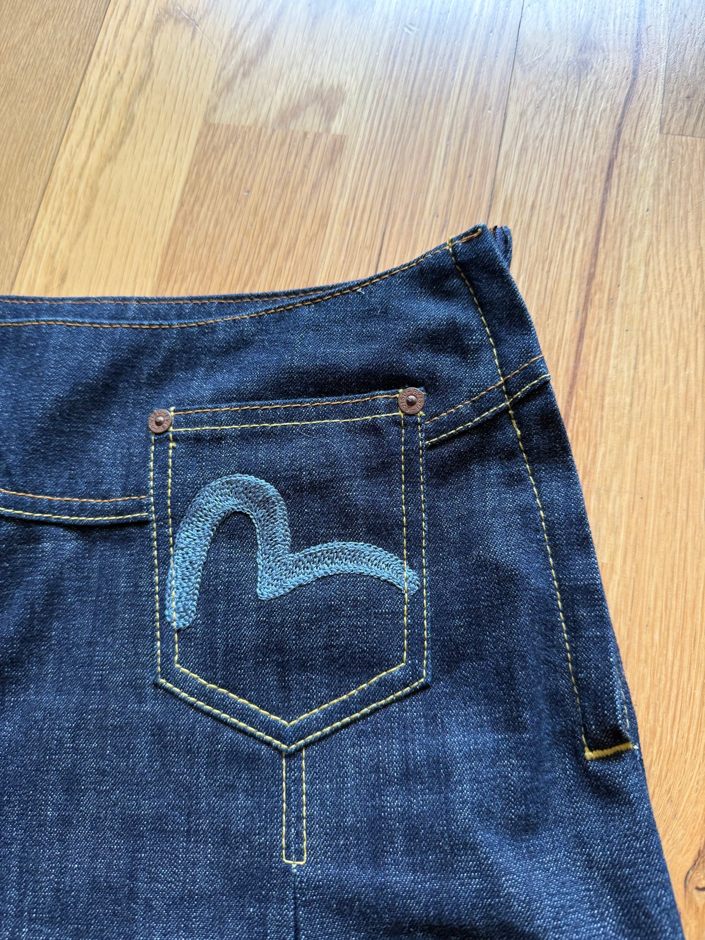 Evisu Denim Pleated Skirt (S)