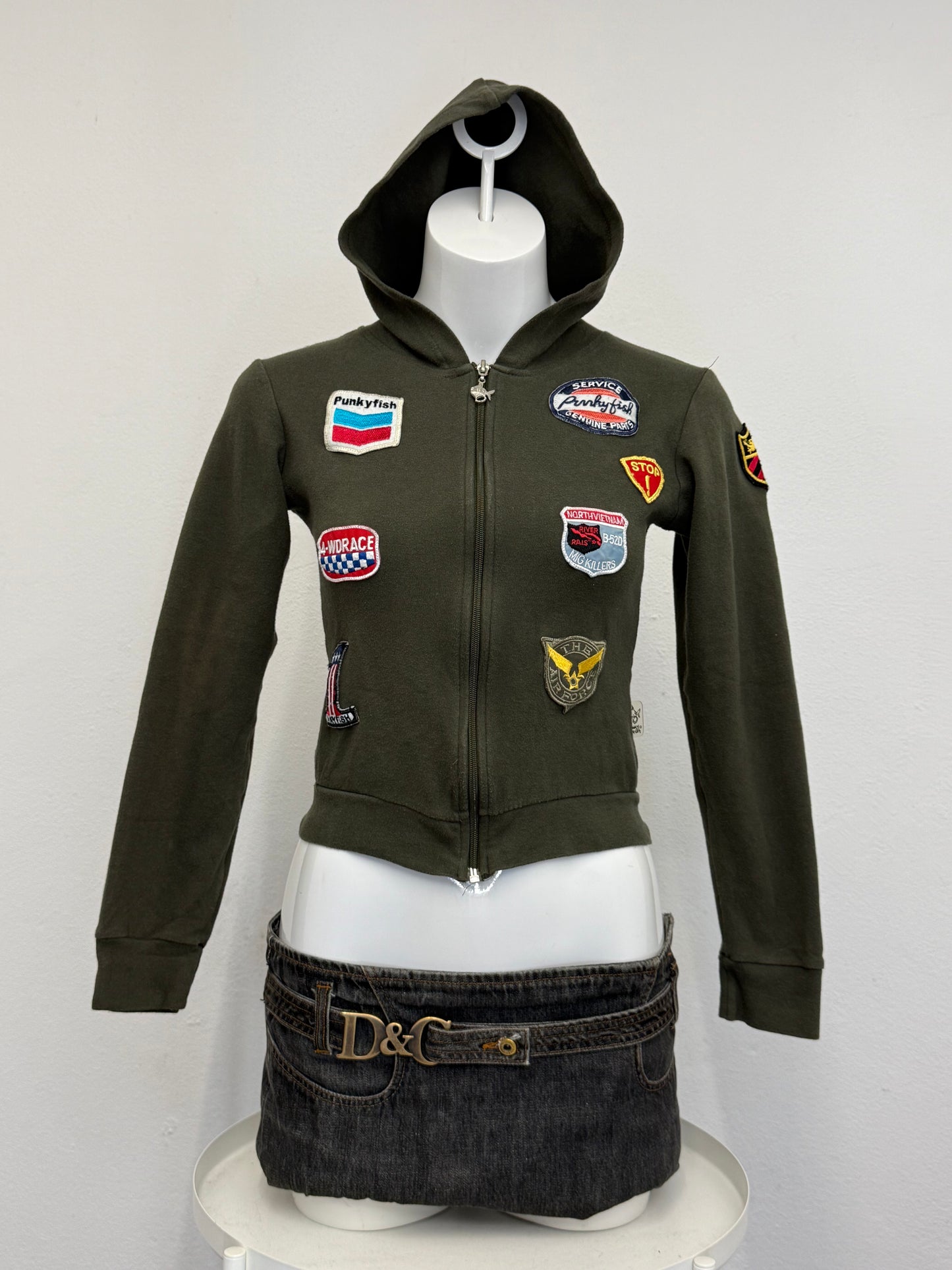 Punky Fish Patchwork Hoodie (XS)