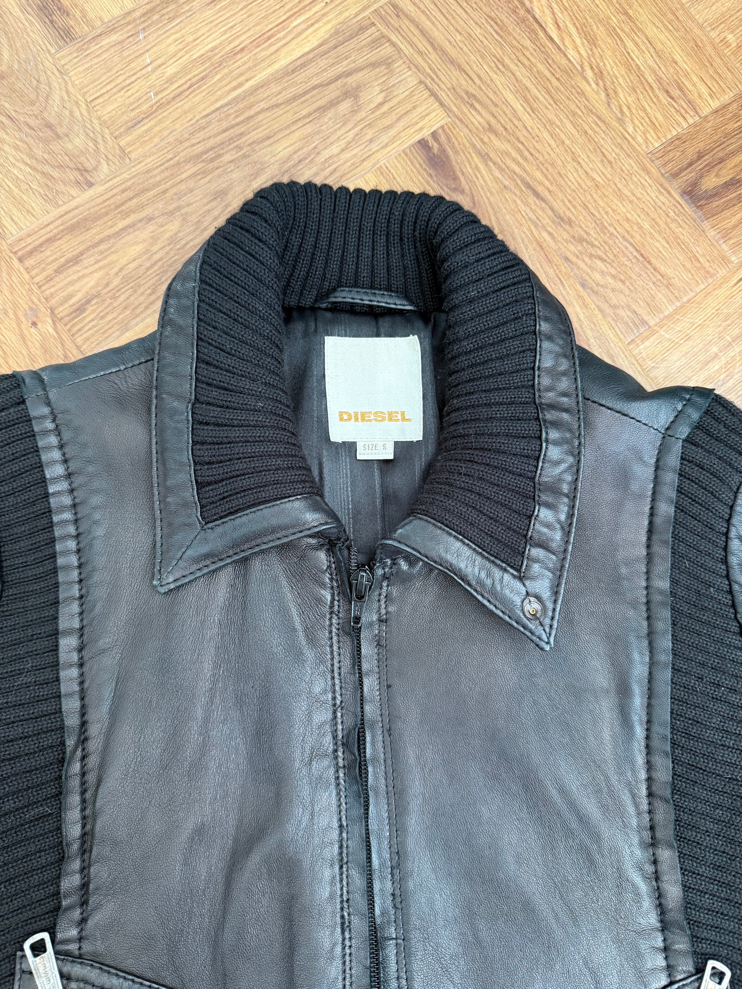 Diesel Leather Bomber Jacket (S)