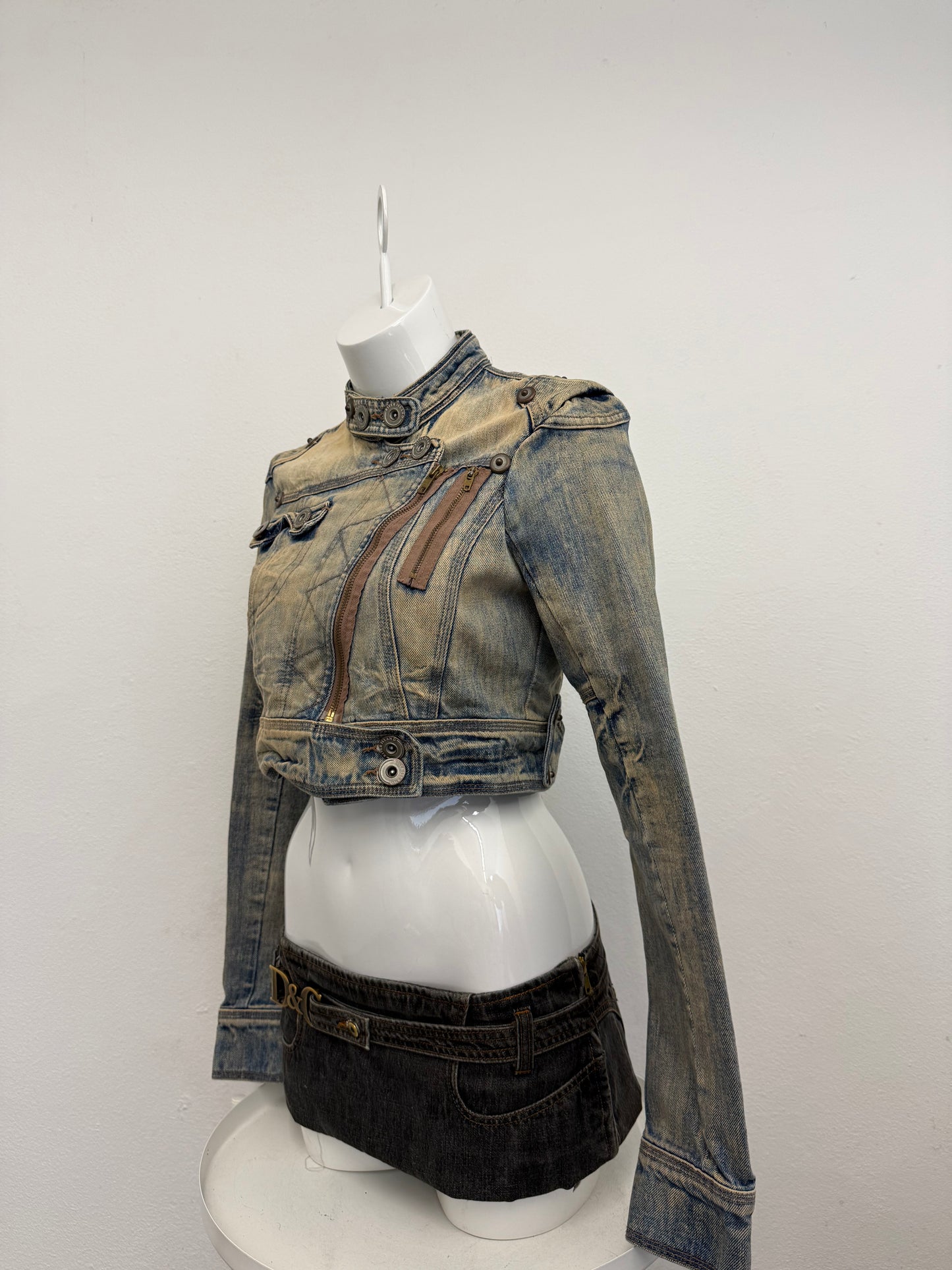 Cropped Denim Corset Jacket (UK12)