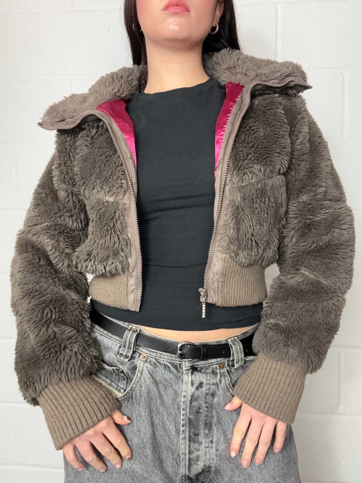 Y2K Faux Fur Jacket (XS)