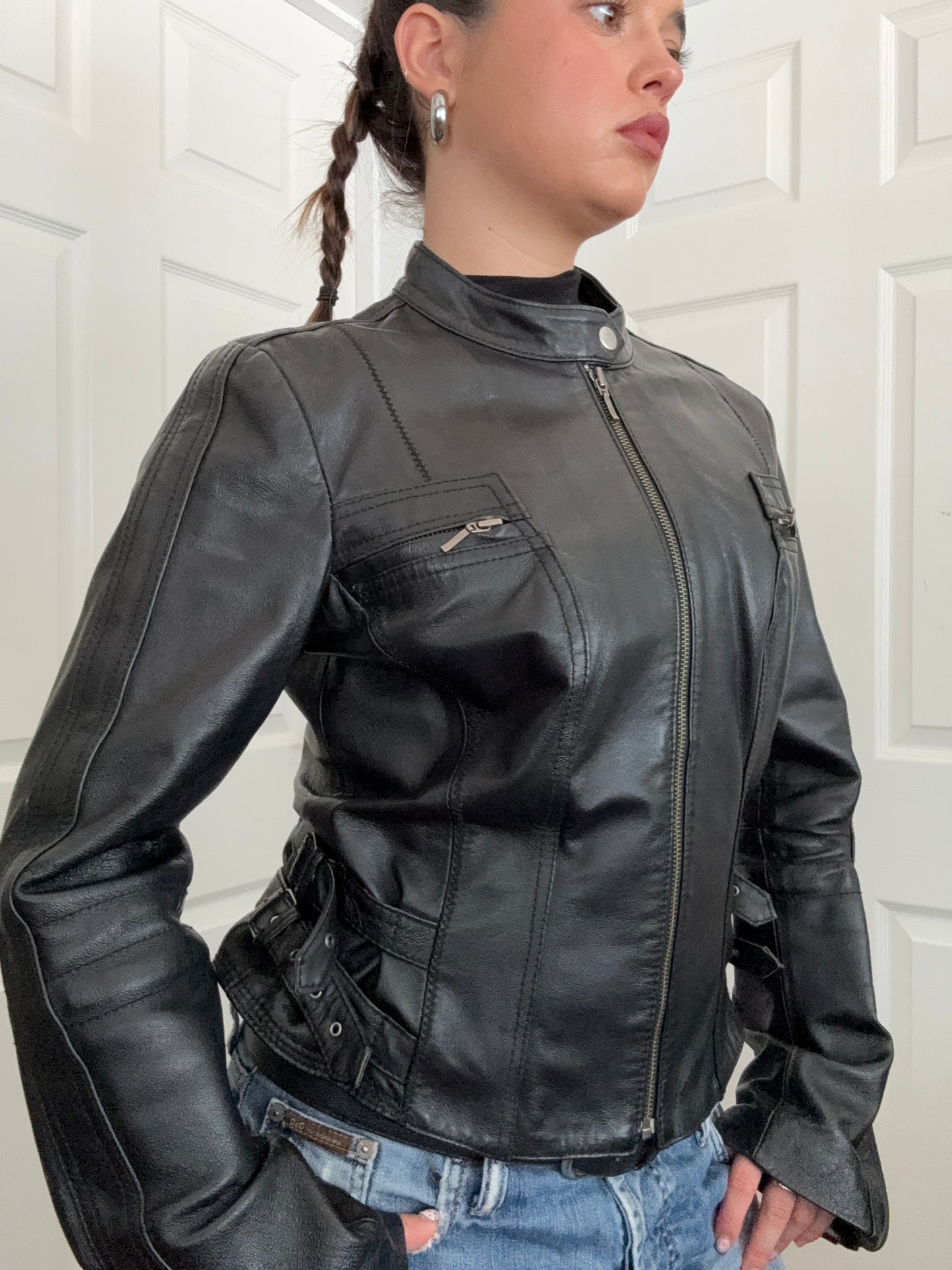 Leather Buckle Jacket (UK12)