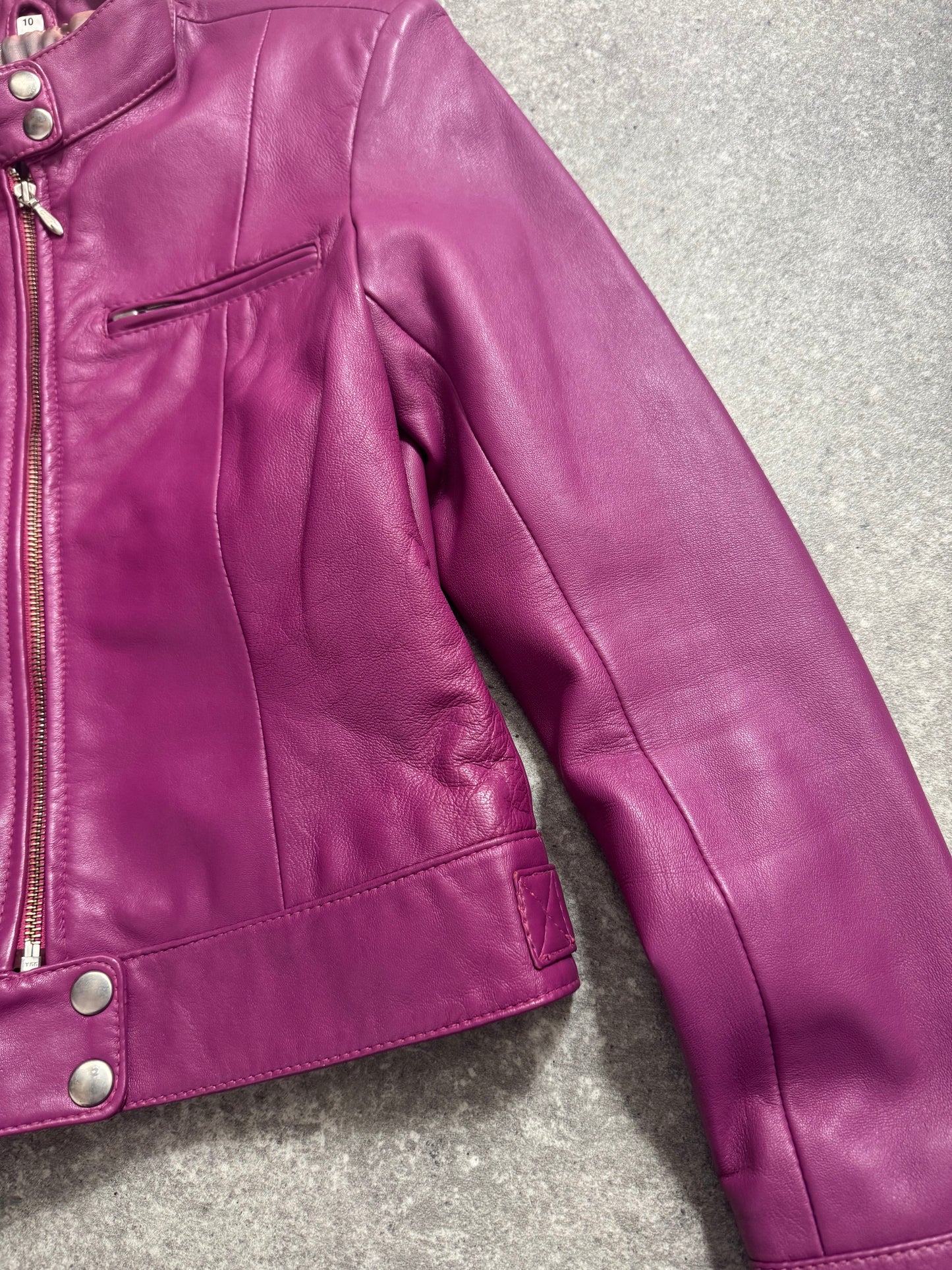 Y2K Leather Jacket (UK10)