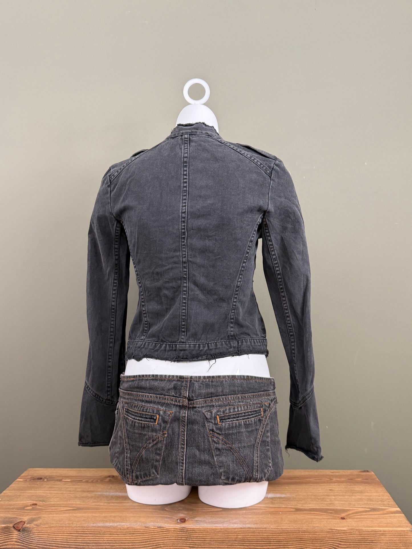 Denim Distressed Jacket (S)