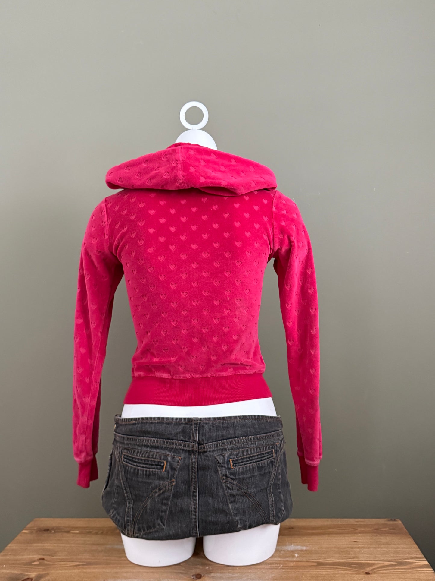 Lipsy Velour Heart Tracksuit Hoodie (XS)