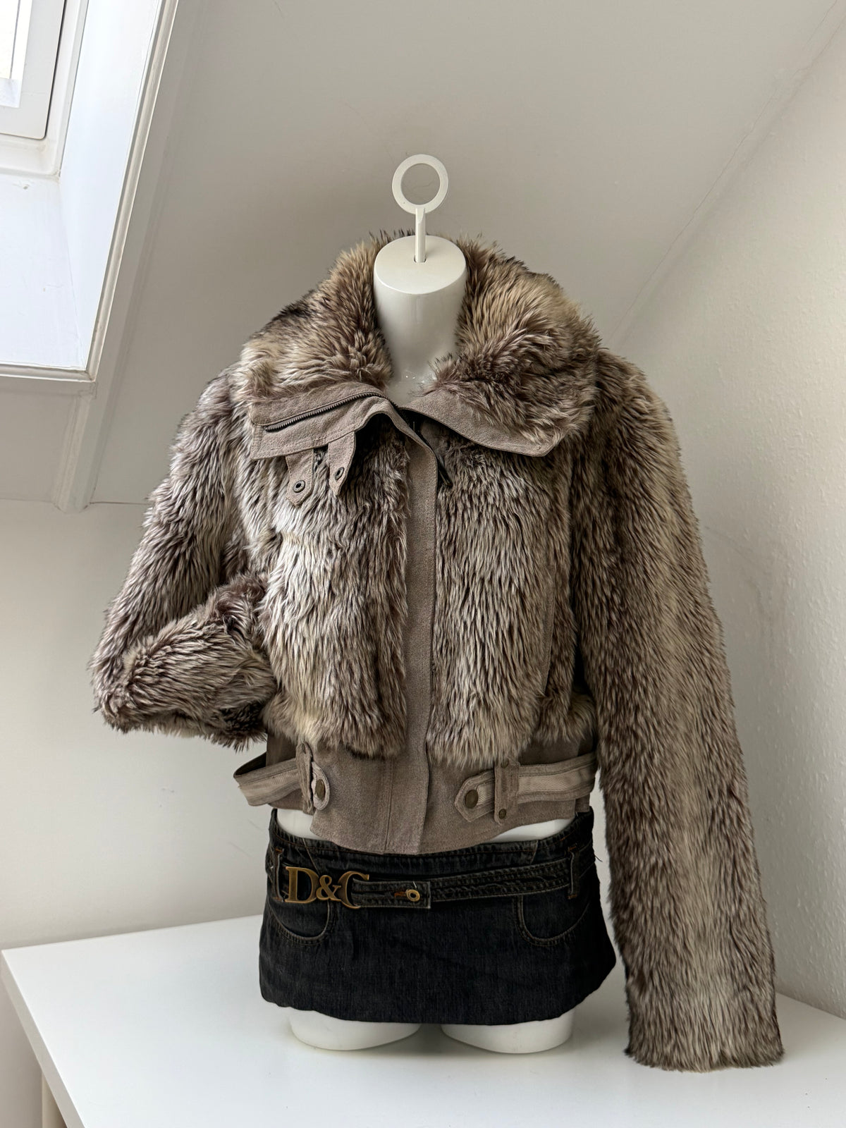 Faux Fur Bomber Jacket (UK16)
