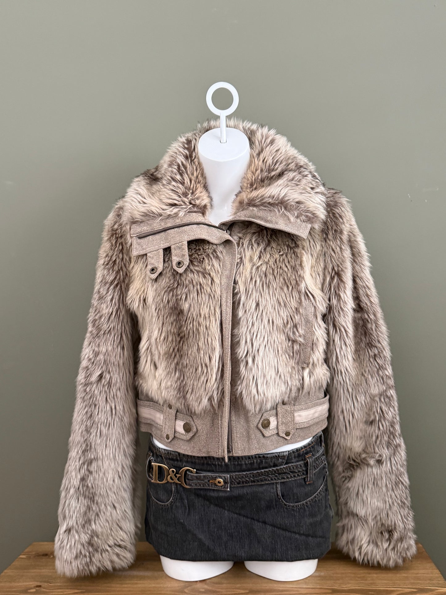 Faux Fur Bomber Jacket (UK14)
