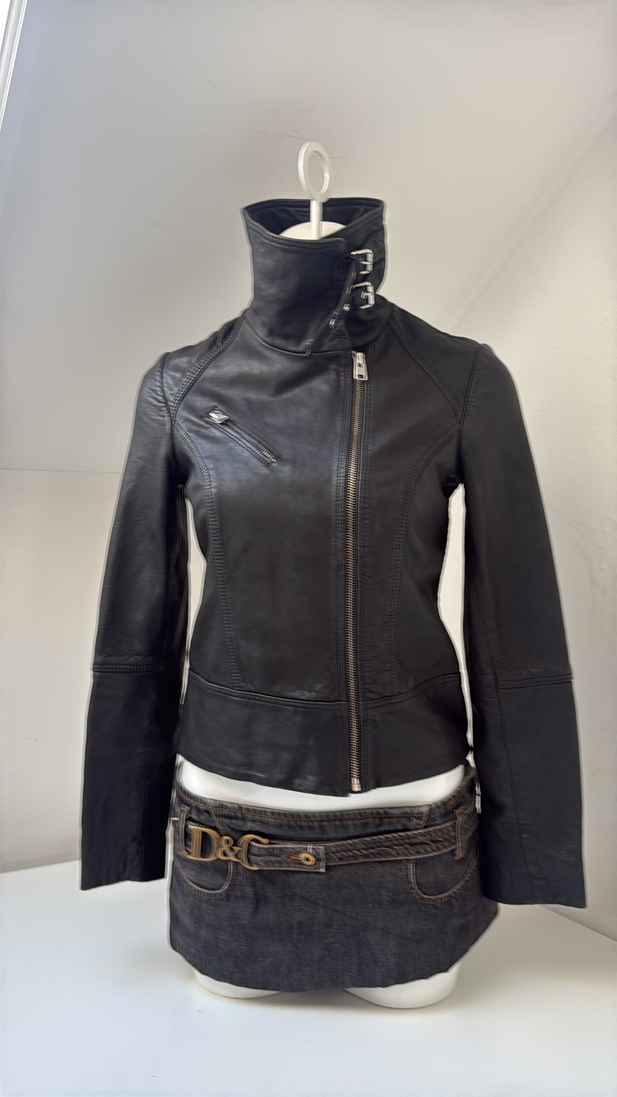 Vintage Allsaints Leather Buckle Jacket (UK8)