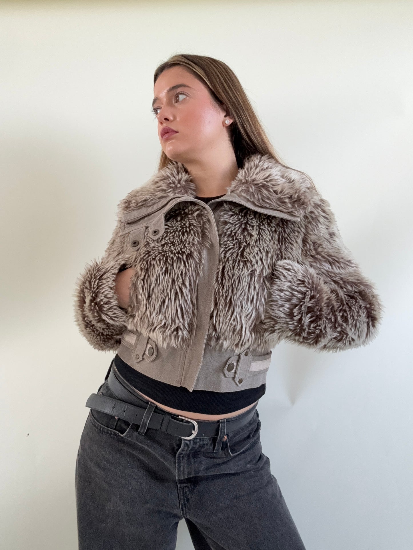 Faux Fur Bomber Jacket (UK10)