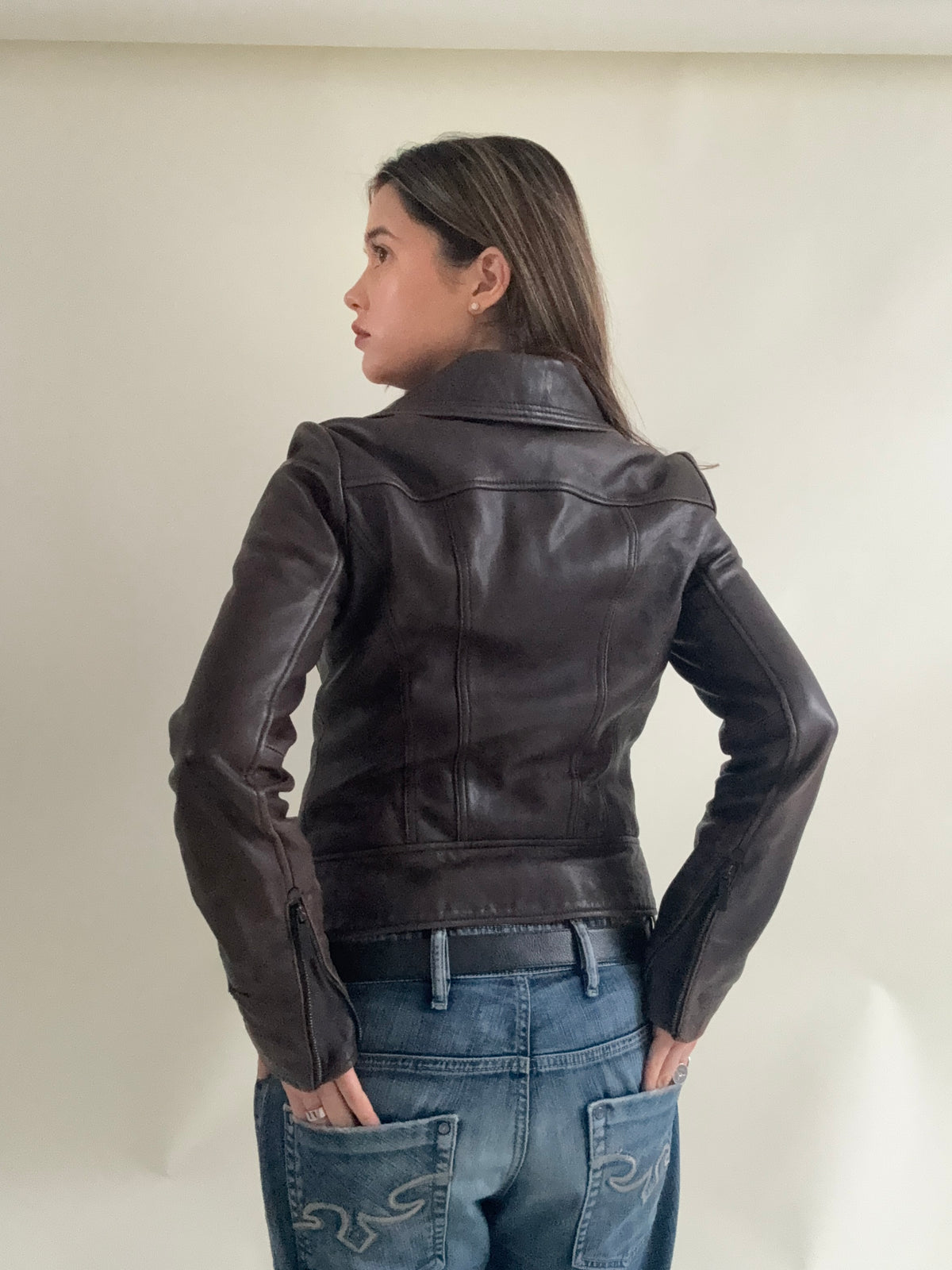 Michael Kors Asymmetric Leather Jacket (S)