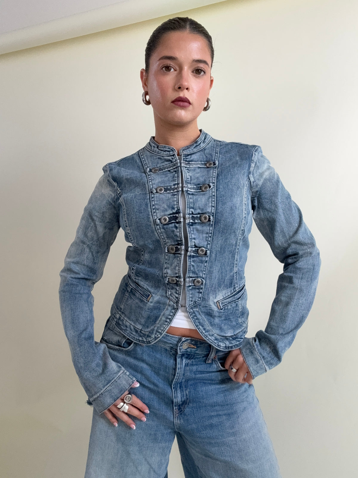 Denim Military Jacket (M)