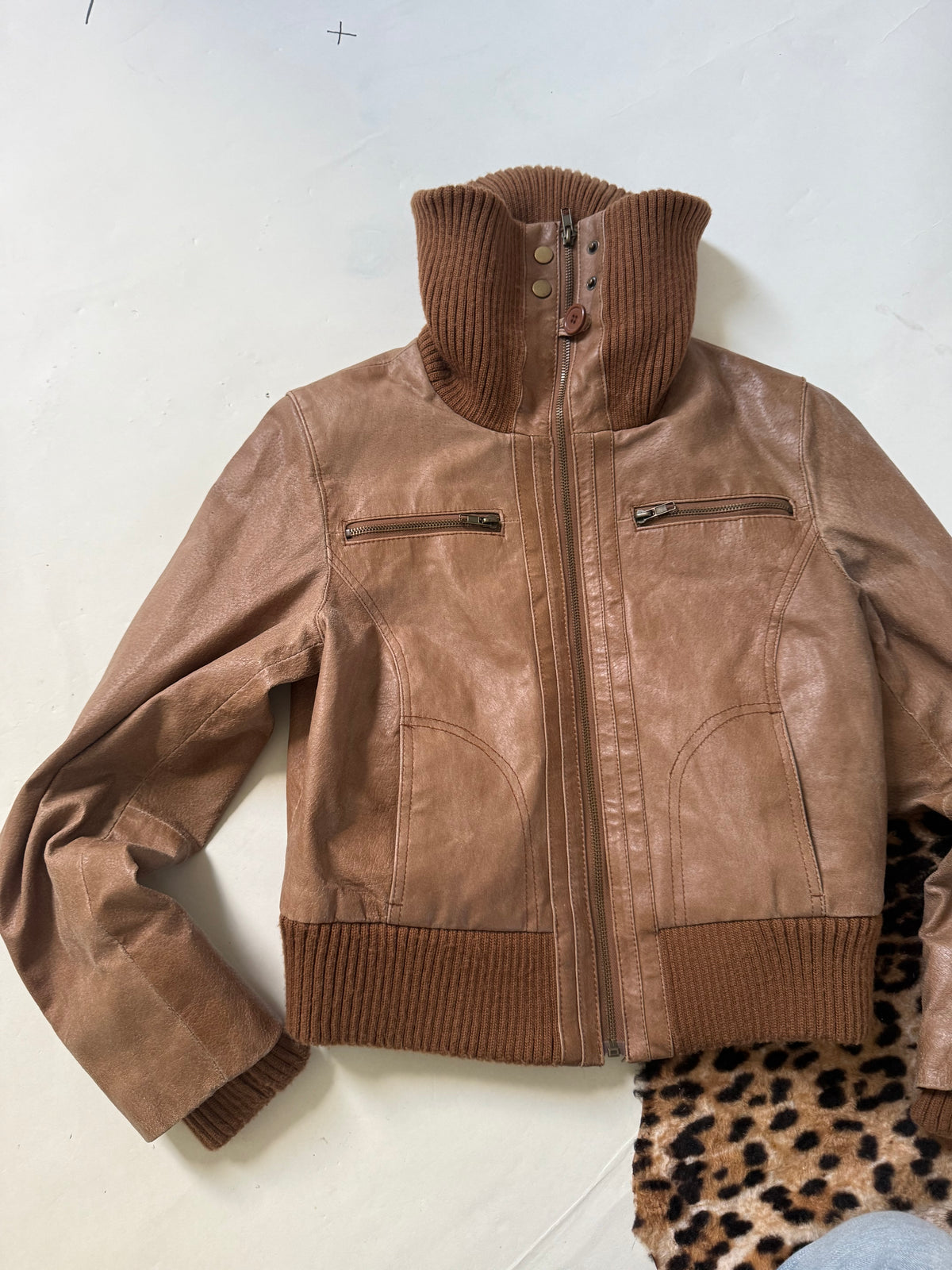 Leather Bomber Jacket (UK14)