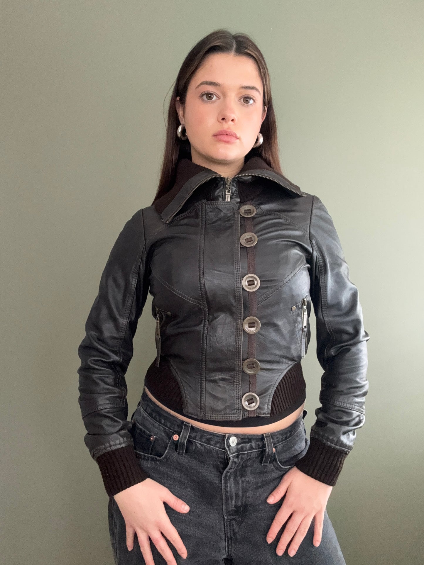 Fitted Leather Jacket (UK8)