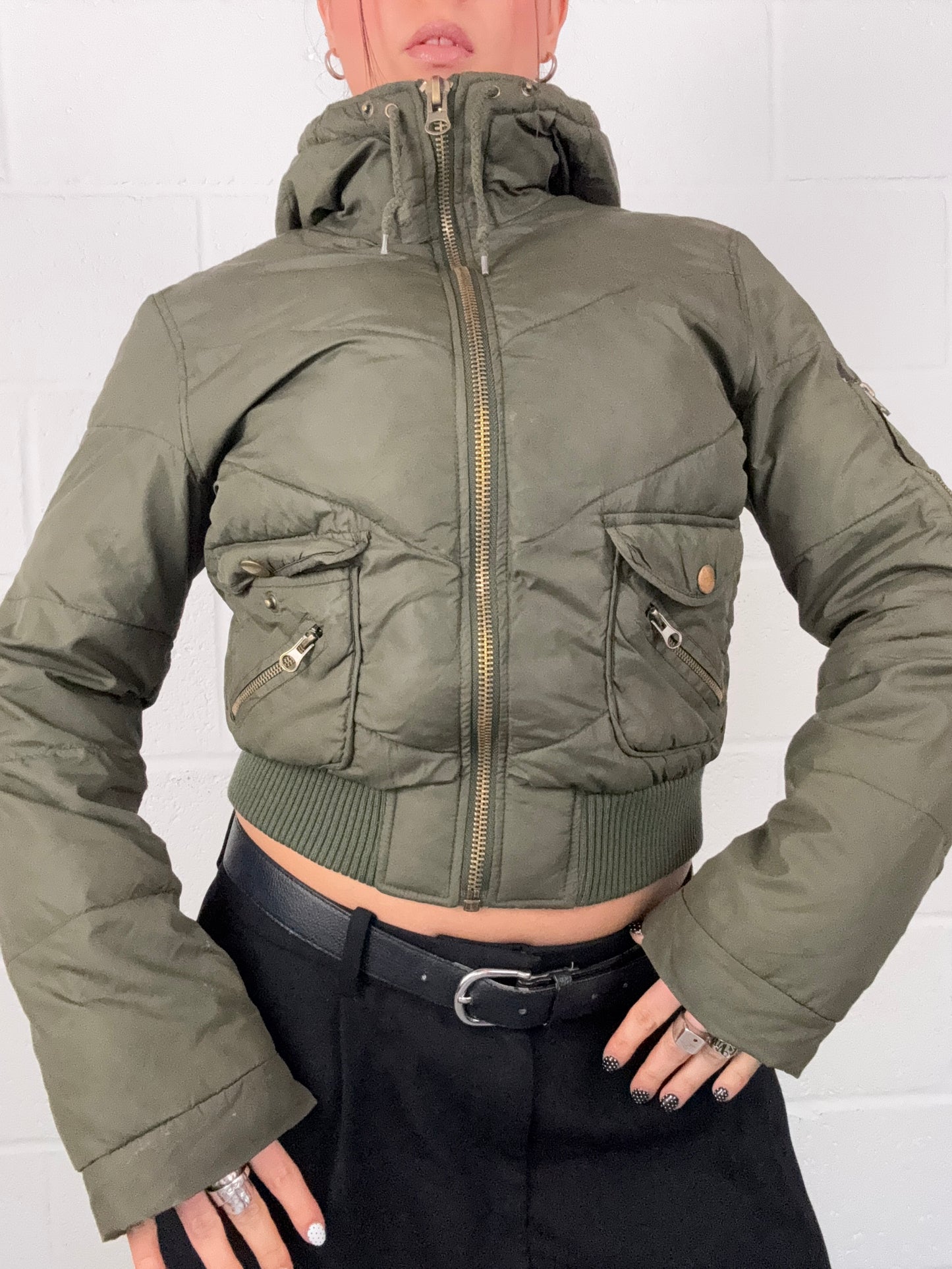 Khaki Puffer Jacket (M)