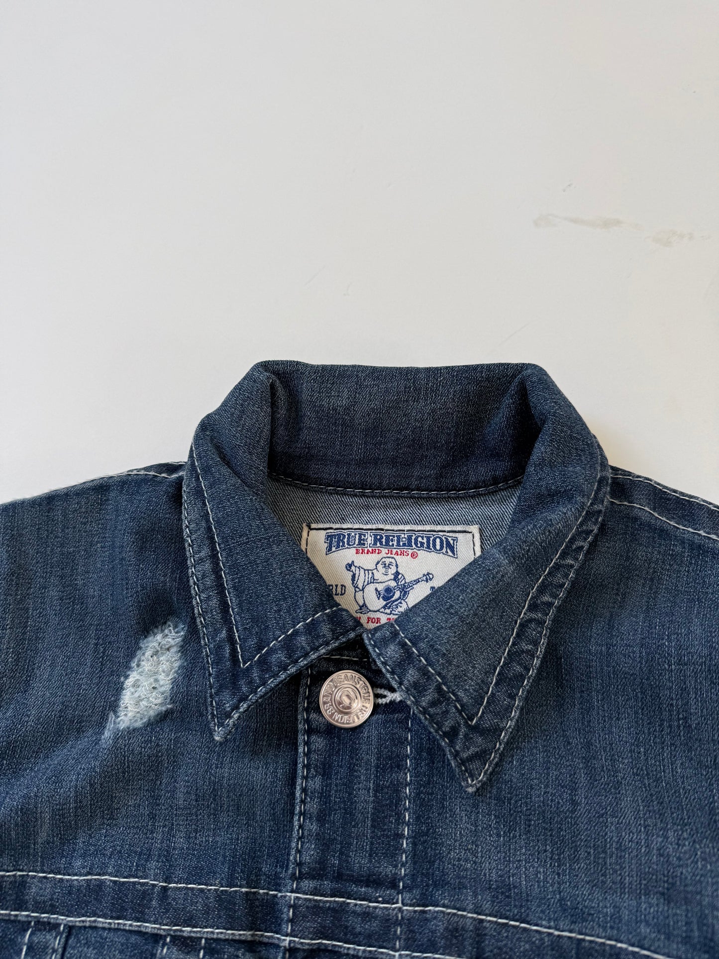 True Religion Denim Contrast Stitch Denim Jacket (S)