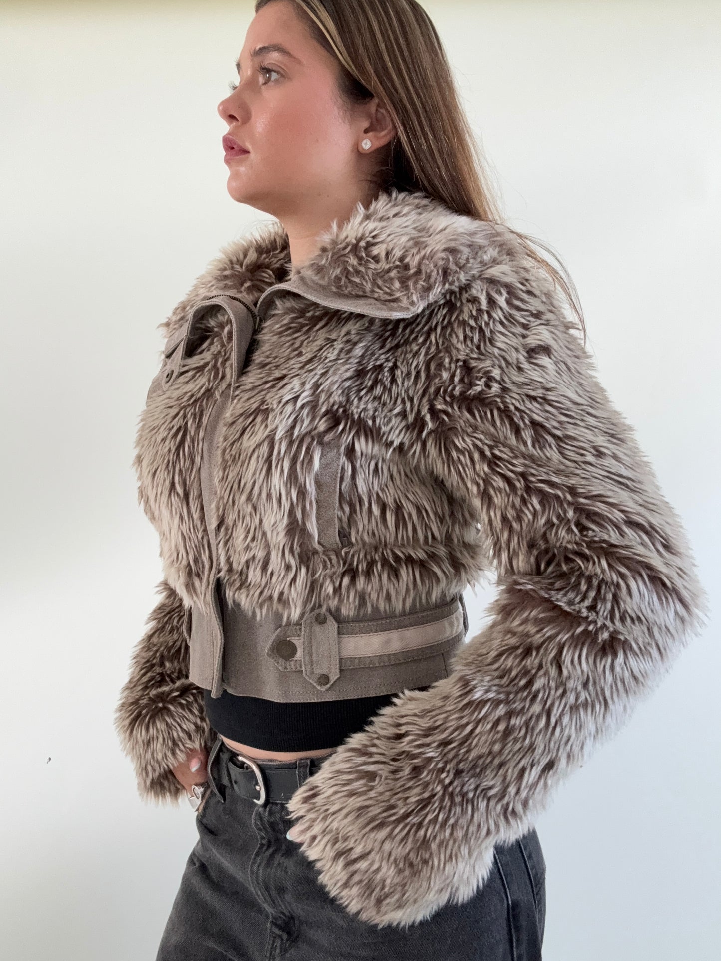 Faux Fur Bomber Jacket (UK10)