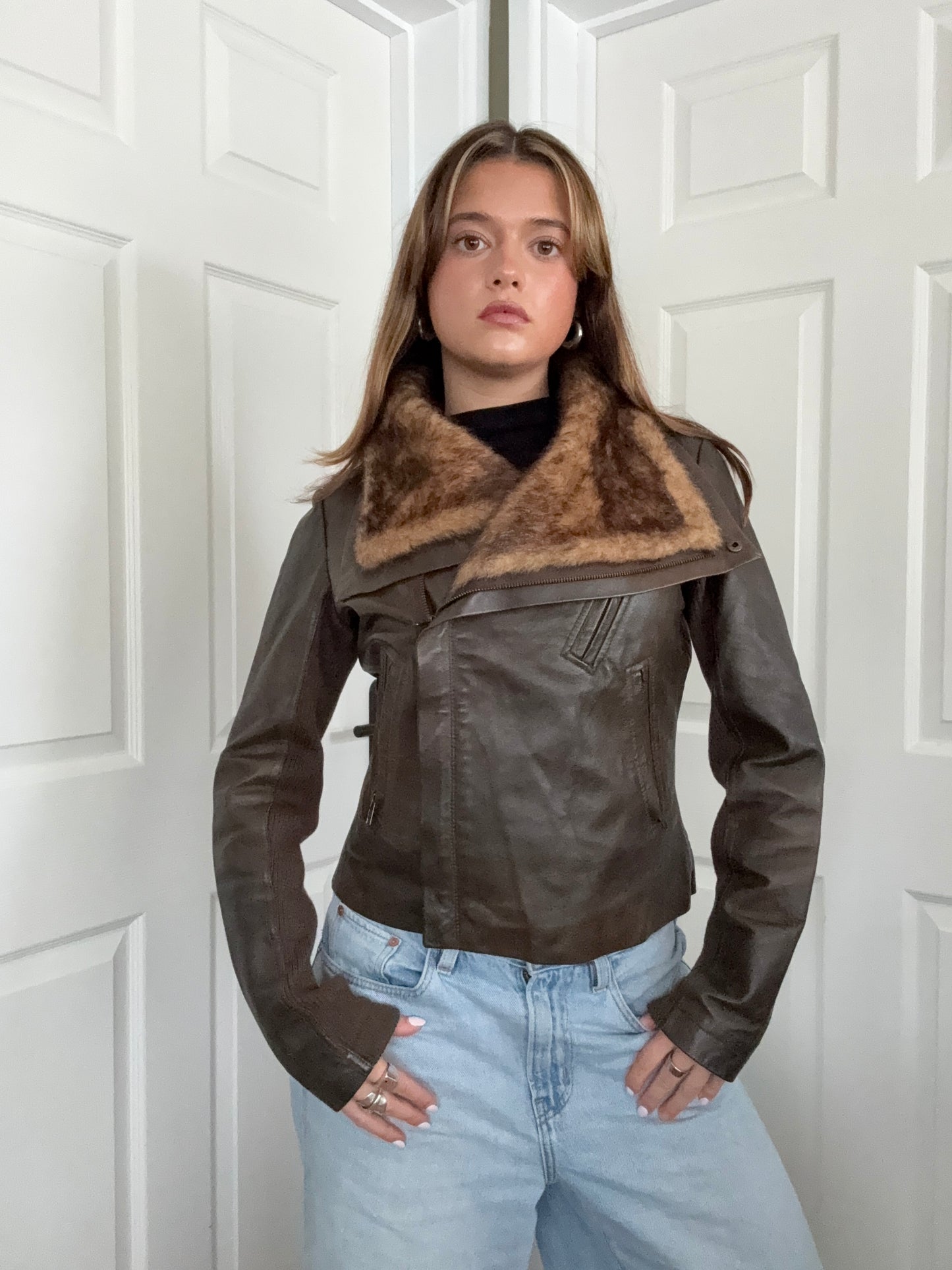 Morgan De Toi Leather Asymmetric Jacket (S)