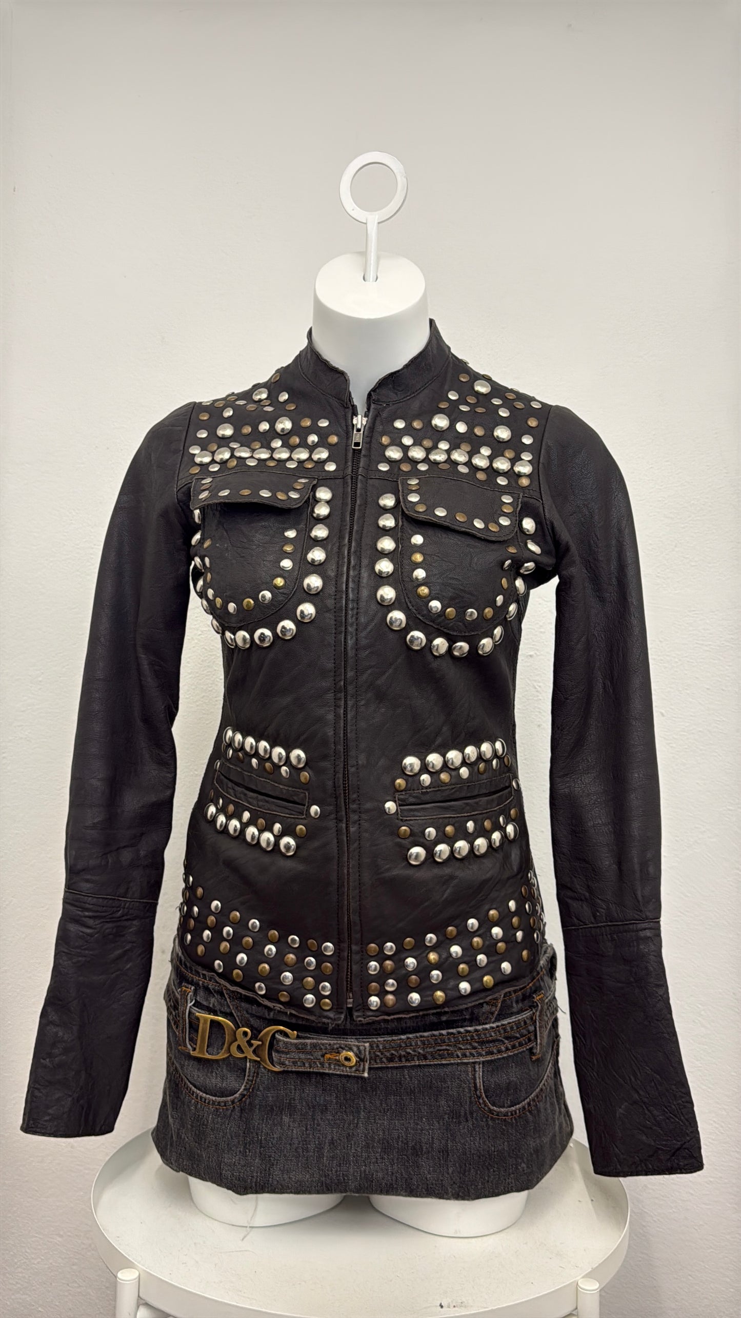 Allsaints Leather Studded Jacket (UK8)