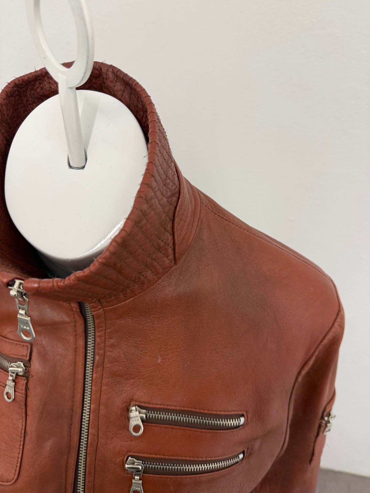 Leather Cargo Jacket (L)