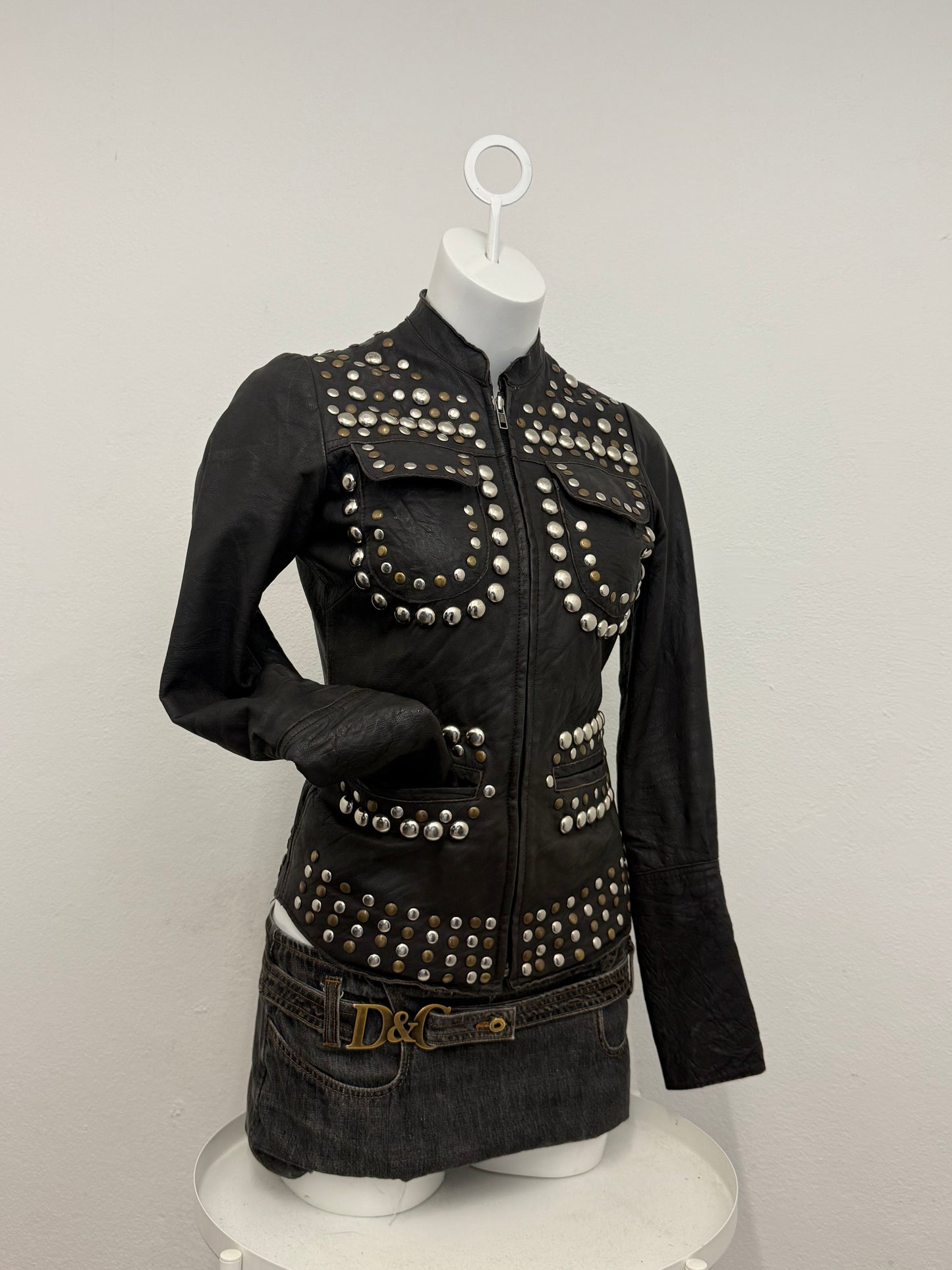 Allsaints Leather Studded Jacket (UK8)