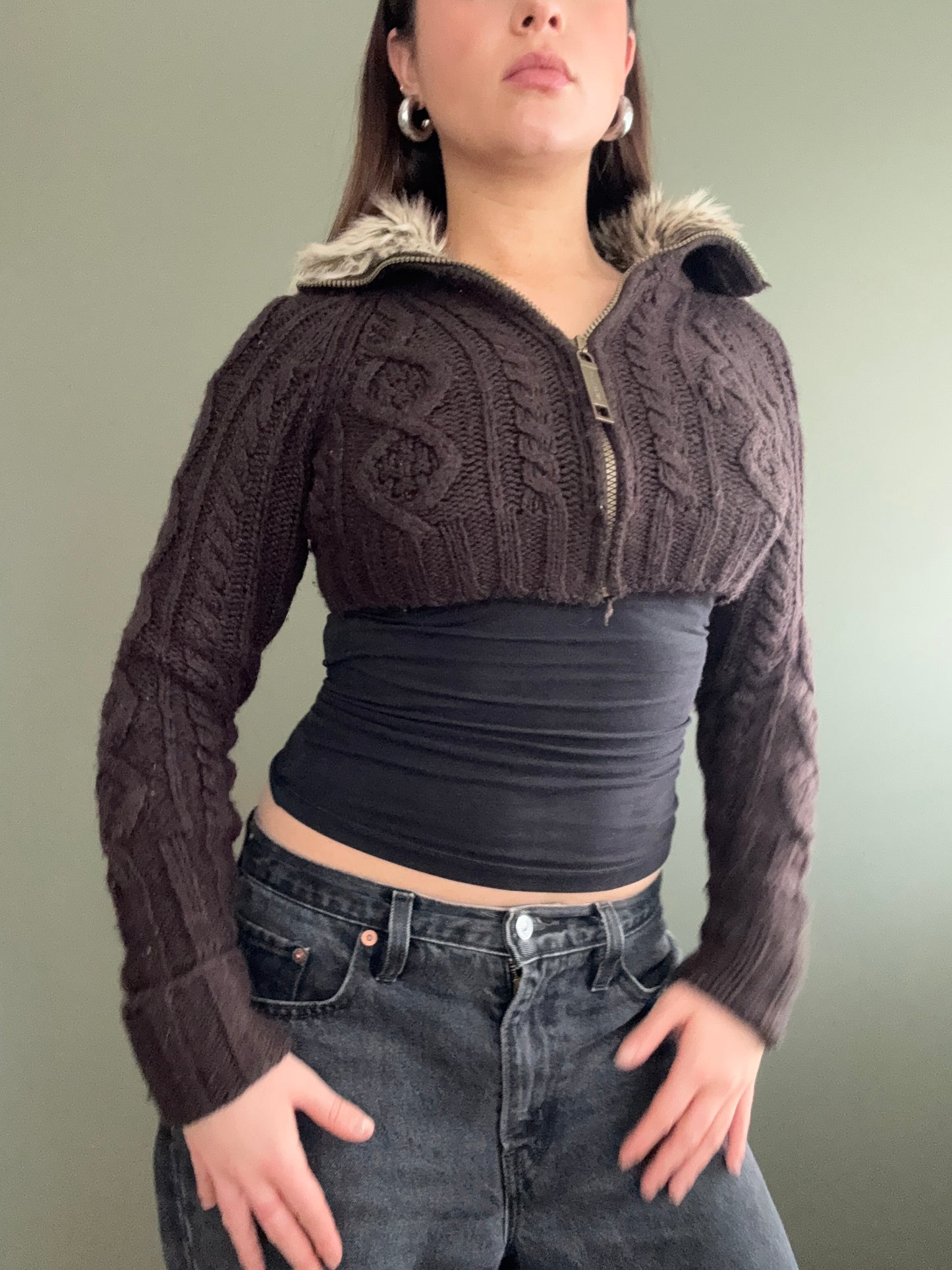 Cropped Knit Jumper (UK8)