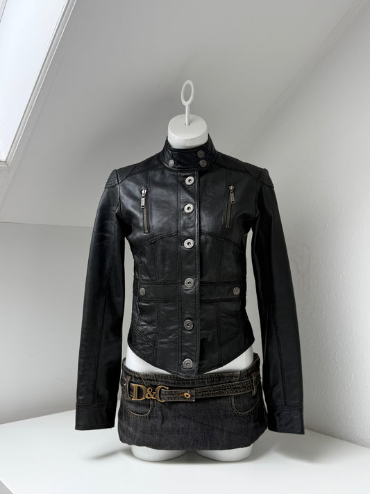 Vintage Leather Corset Jacket (UK12)