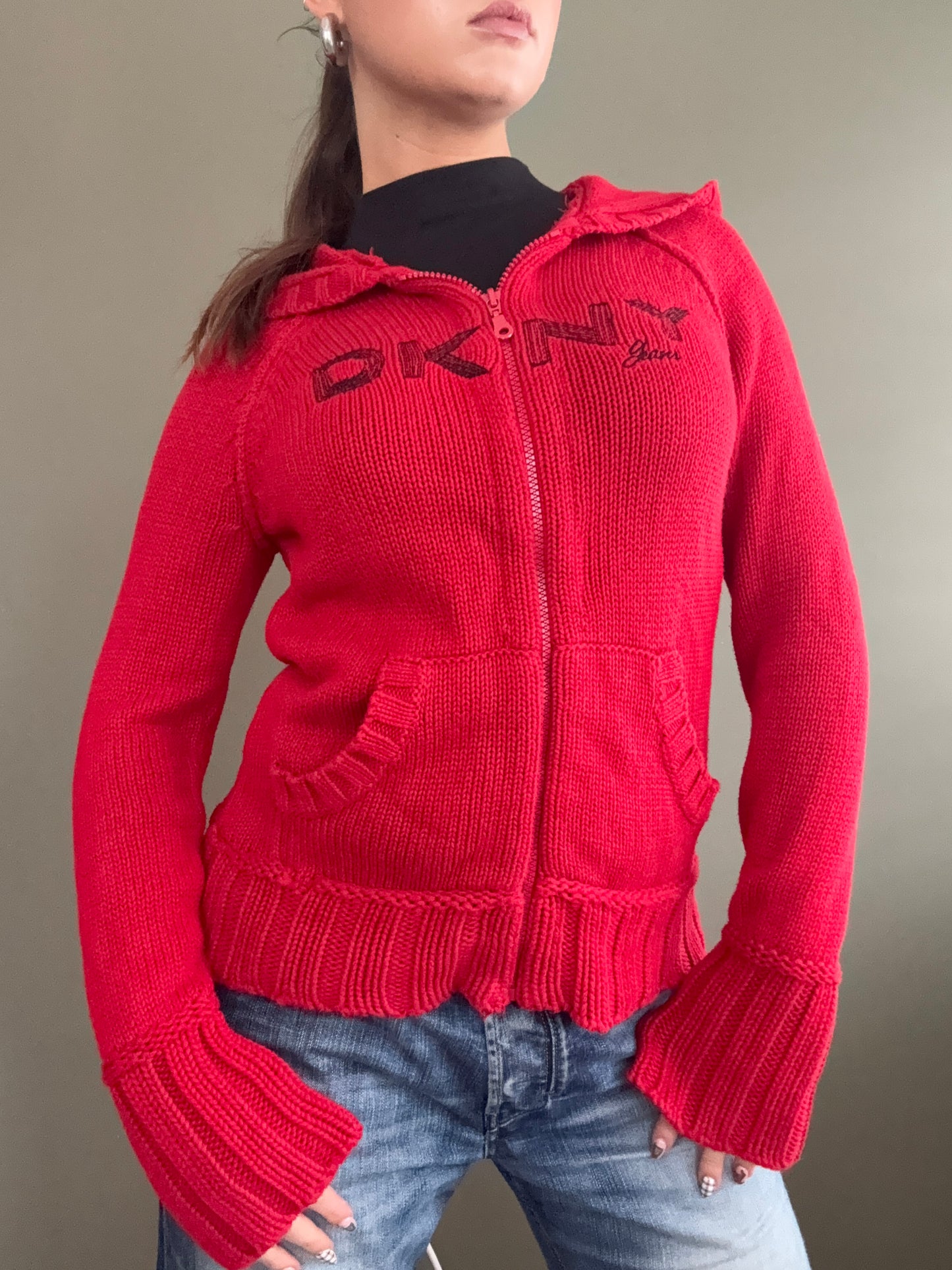 DKNY Knit Zip Jumper (L)