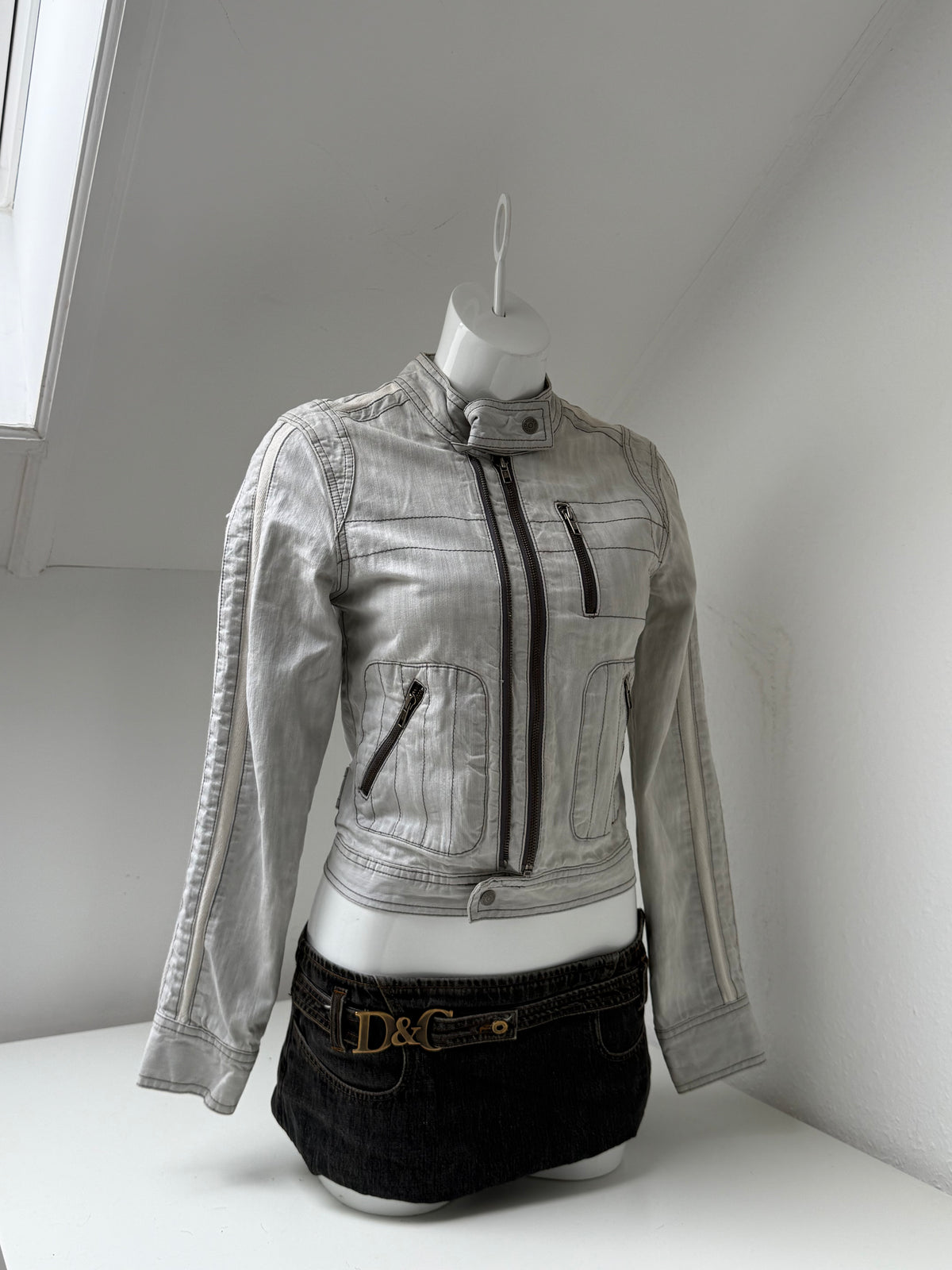 Fitted Y2K Biker Jacket (UK8)