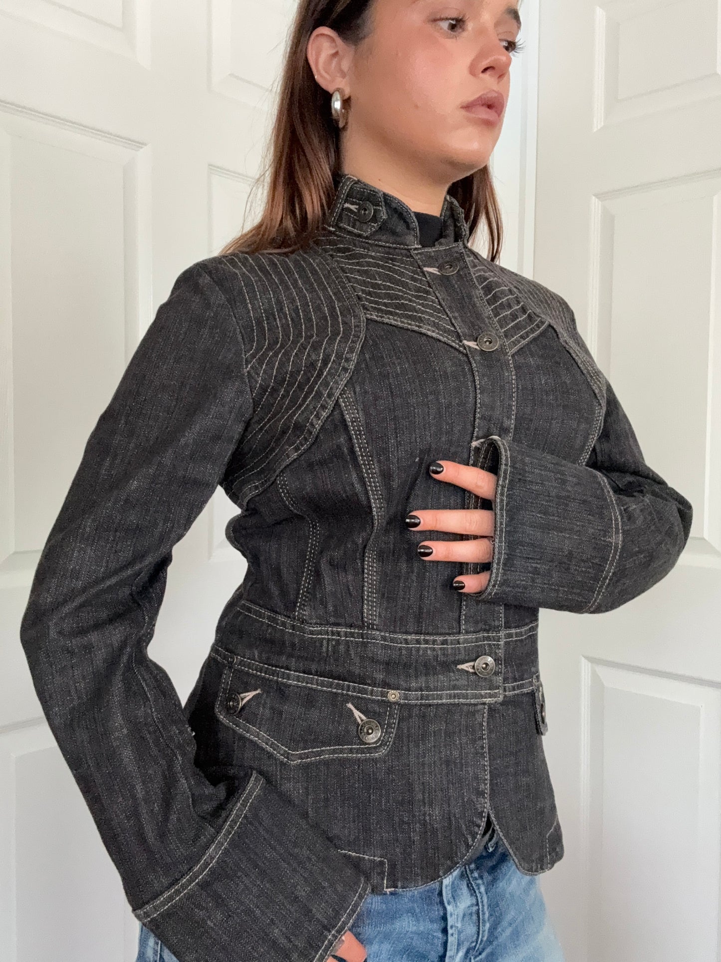 Karen Millen Denim Corset Jacket (UK14)