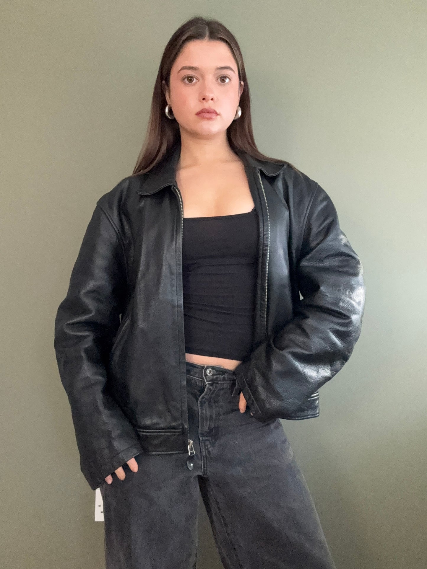 DKNY Leather Jacket (L)