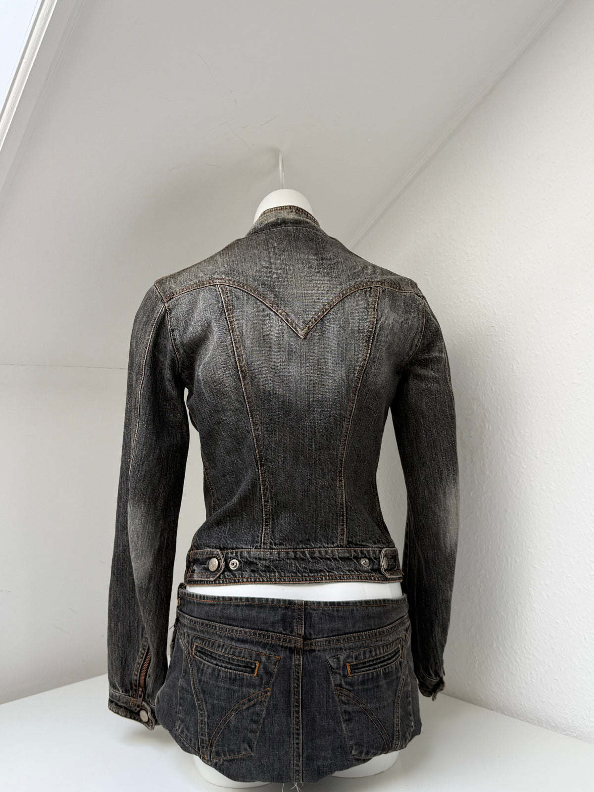 Vintage Guess Denim Biker Jacket (S)