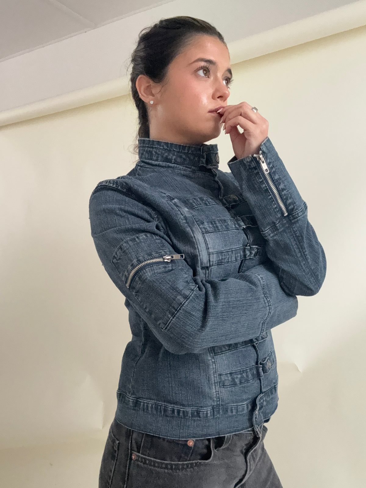 Denim Military Jacket (M)
