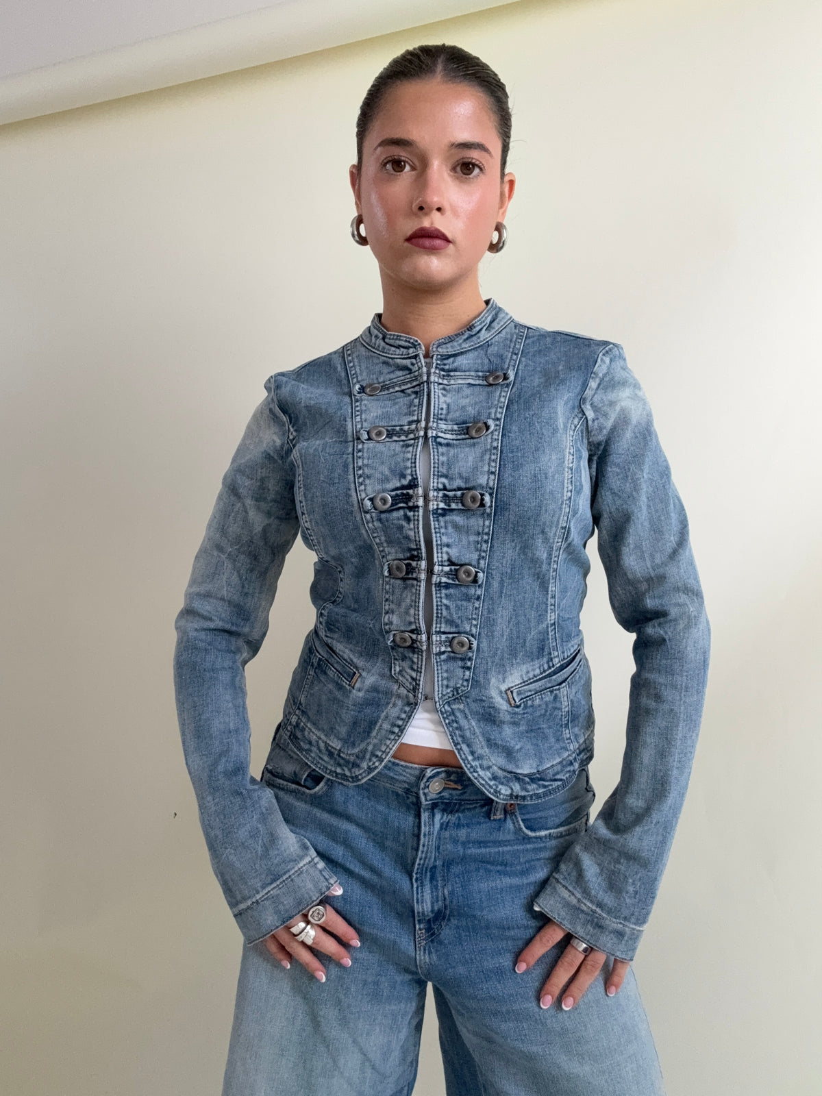 Denim Military Jacket (M)
