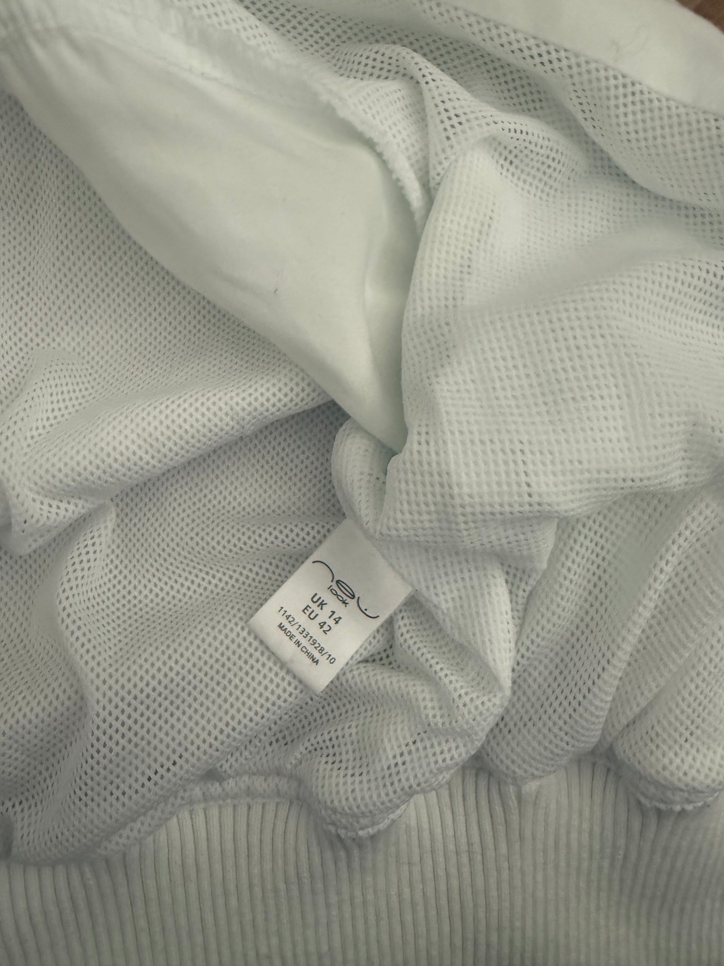 White Cotton Bomber Jacket (UK14)