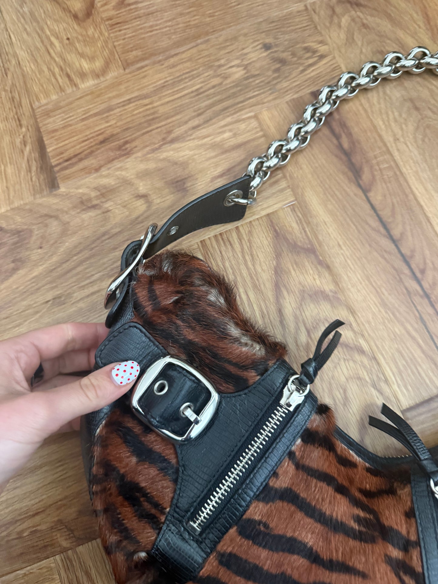 DKNY Faux Fur Shoulder Bag