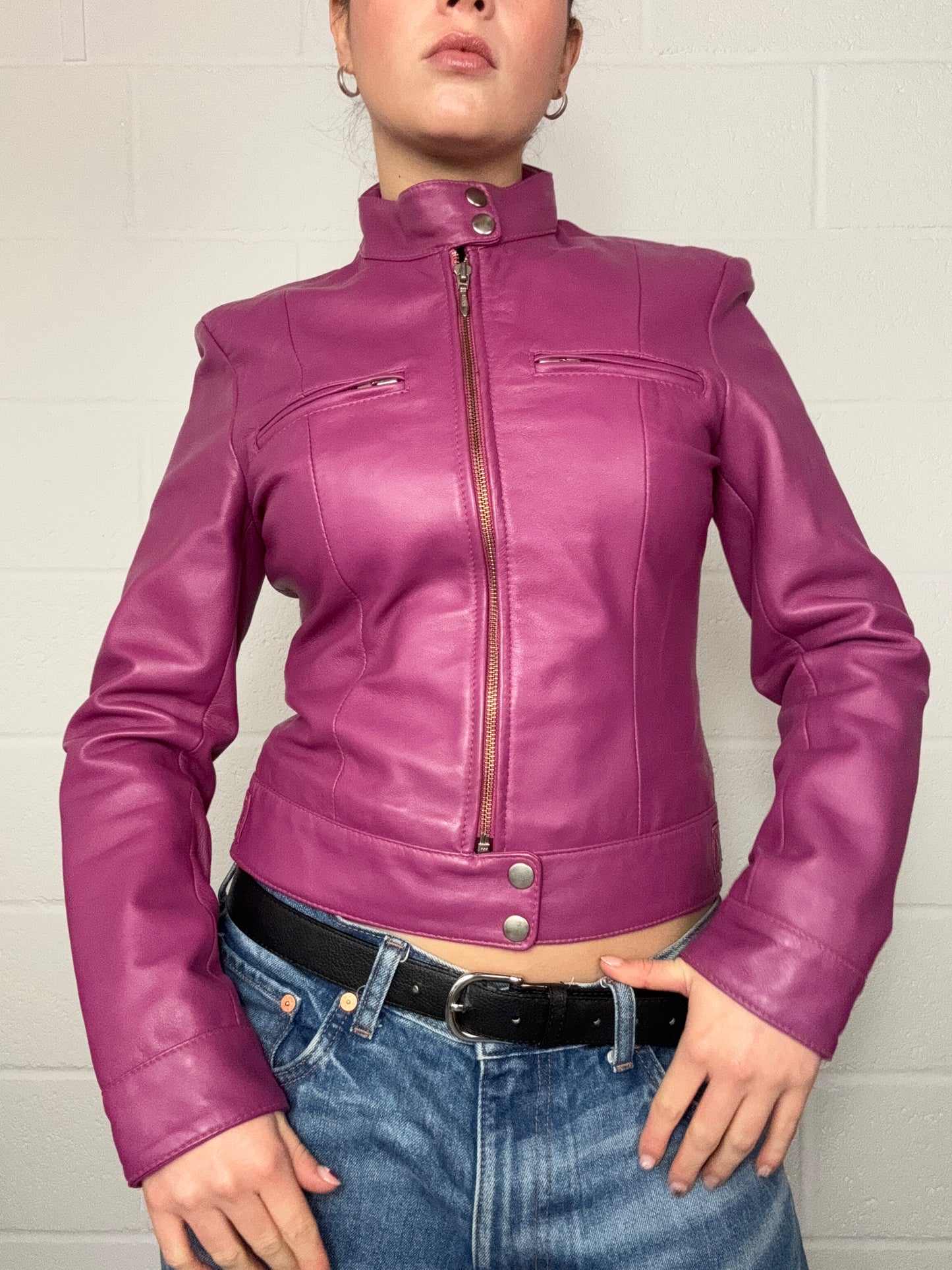 Y2K Leather Jacket (UK10)