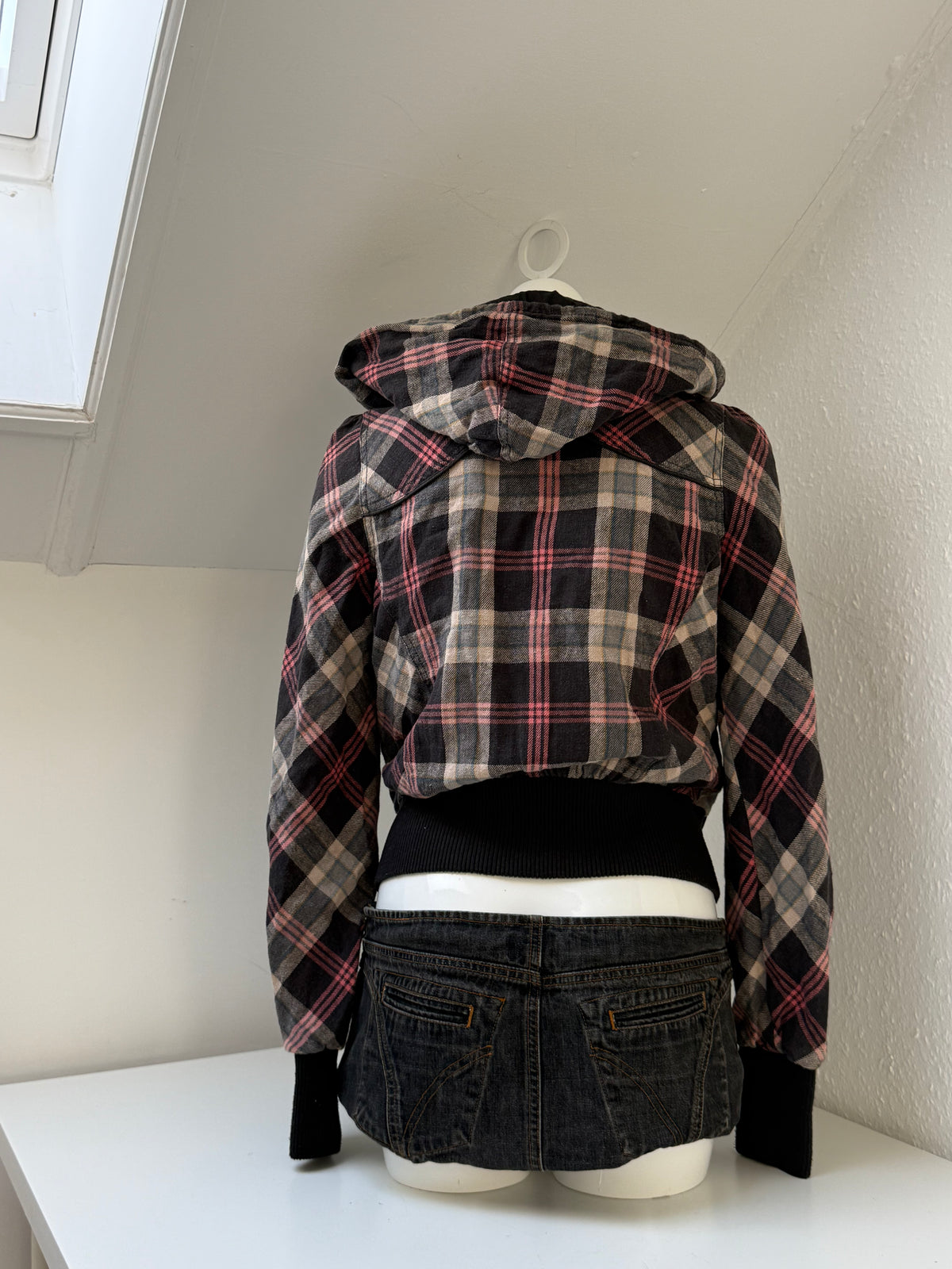 Tartan Hooded Bomber Jacket (UK12)